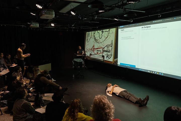 UNBOUNDING Process Session
🗓️ Thursday, July 24th at 7:00 PM
📍 INTAR Theatre — 500 W. 52nd Street, New York, NY
“Unbounding” are exercises that join participants and digital technologies live, weaving different types of creations. The activity is intended as a workshop that explores generative spectatorship and how to bring audiences into the creative process. A glimpse into what’s ahead in Casa Cruz de la Luna’s upcoming production “Unbounding Prometheus”
Facilitators: Aravind Enrique Adyanthaya, Alejandra MaldonadoMorales, Christopher Cancel Pomales, Laura Meche.
Presented by Casa Cruz de la Luna’s Itinerant Theatre Lab with the support of INTAR Theatre.
Photographer: Ji Hoon Kim. Courtesy of CultureHub.