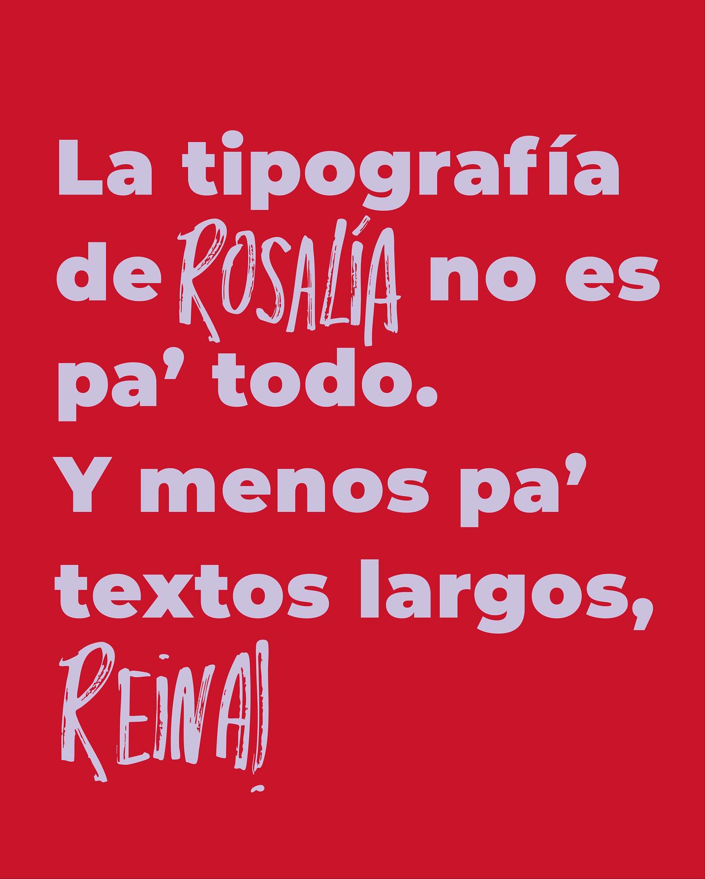 ¿Has visto la nueva fuente de Rosalía en Instagram?
Imagino que sí. Yo no paro de verla... y de verla mal usada.
Atrevida. Icónica. Brutal para titulares.
Y pésima para leer un párrafo sin llorar.
El motivo: está ultra condensada, con ese rollo experimental-deformado y cortes afilados.
Y, sin embargo, ahí están: historias en Instagram enteras escritas con una tipografía que parece más un acertijo visual que un recurso de diseño.
✨ Sí, es sexy.
✨ Sí, es tendencia.
❌ No, no sirve para cuerpo de texto.
❌ No, no hace que tu marca se vea más moderna.
📉 Y no, no transmite profesionalidad si nadie puede leerla.
💡 Una tipografía no es solo estética: es una herramienta de comunicación.
Y si no comunica, por muy Rosalía que sea… no sirve.
👉 Usa fuentes llamativas para títulos, acentos, detalles.
Pero si vas a escribir más de tres líneas, que se puedan leer sin forzar la retina, por favor.
💬 ¿Te ha pasado ver un post que te gustaba pero no lo leíste porque costaba demasiado?
#TipografíaNoEsDecoración #BrandingConCriterio #RosalíaNoTieneLaCulpa #DiseñoConIntención #LauraMecaStudio #UFF