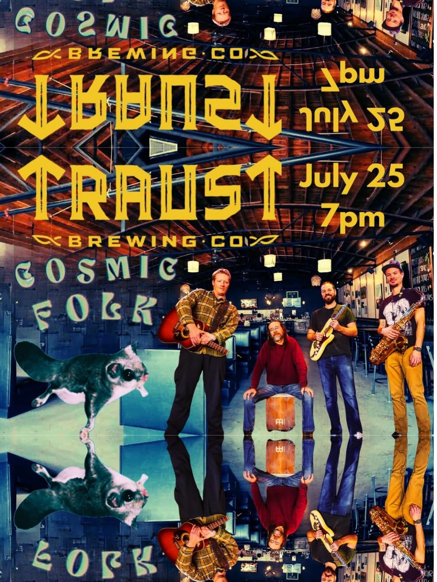 FRIDAY NIGHT! Come check out the full band tonight at Traust Brewing Company in Mount Holly starting at 7pm! #cosmicfolk #livemusic #traustbrewing