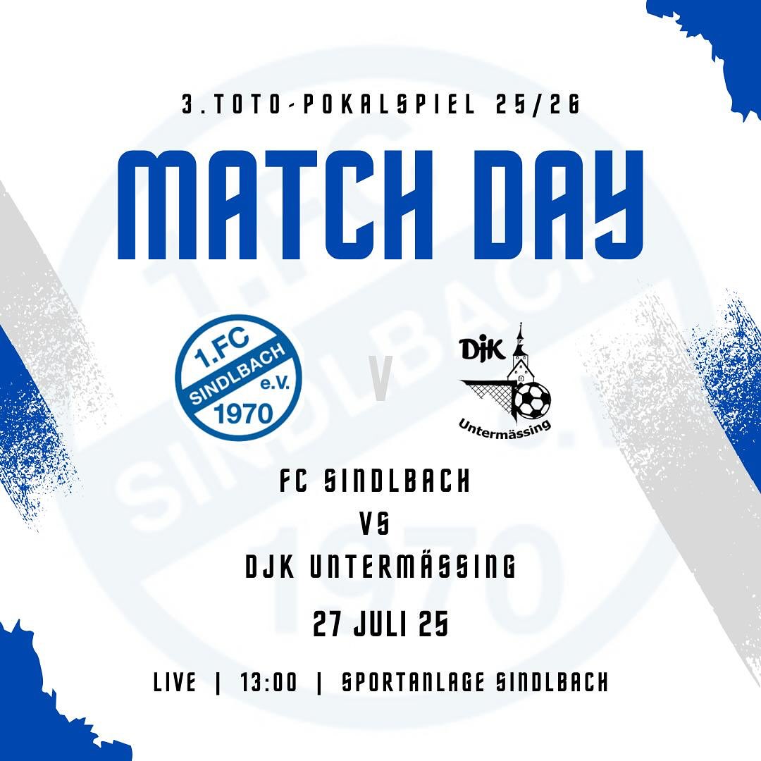 Diesen Sonntag Heim-Kirwaspiel 13 Uhr 3. Totopokalspiel gegen DJK Untermässing
Kommt vorbei und unterstützt die Mannschaft⚽️