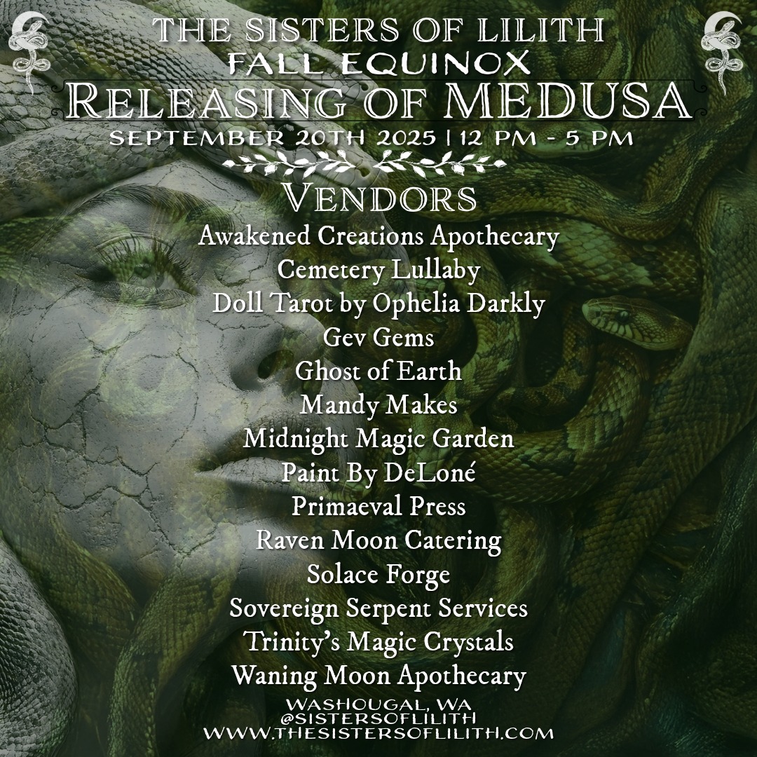 In our close-knit community, we have an extraordinary lineup of talented artists and vendors returning to share their unique creations.
I’m truly honored to showcase this dedicated group
@awakenedcreationsapoth
@cemeterylullaby
@opheliadarkly
@gevgems
@Ghostofearth
@_mandymakes
@midnightmagicgarden
@pain_t.by.delone
@primaevalpress
@ravenmooncatering
@solace_forge
@hillary.sovereign.serpent
@trinitysmagiccrystals
@waningmoonapothecary
They bring a diverse range of crafts that reflect creativity and passion!
#SupportLocalArtists #HandmadeCreations #ArtisanMarket #CommunityCreativity #UniqueGifts #CraftFair #ArtisticTalents #ShopSmallBusiness #CreativeVibes #ArtistShowcase