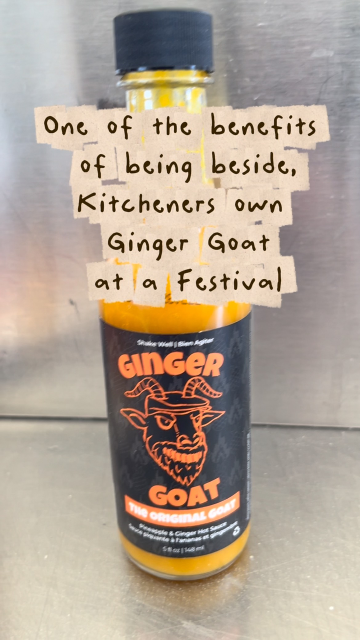 @ginger.goat.hot.sauce is the most delicious hot sauce we’ve tasted on one of our wood fired pizzas!
We had the Pineapple Ginger. We even put a bottle on our napkin table so you can have some too! #hotones #woodfiredpizza #ribfest #foodvendor #breadheads #farmleaguebrewing