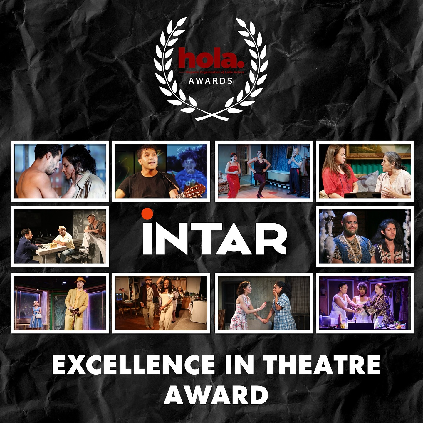 We are so proud to announce that INTAR has been selected as the recipient of the 2025 HOLA Award for Excellence in Theater. Wepa! Thank you to @holaofficial for this incredible recognition ❤️
This award arrives at a meaningful moment as we prepare to celebrate INTAR’s 60th anniversary! Stay tuned for more exciting updates.
#intar #somosintar #60thanniversary #holaawards #hola