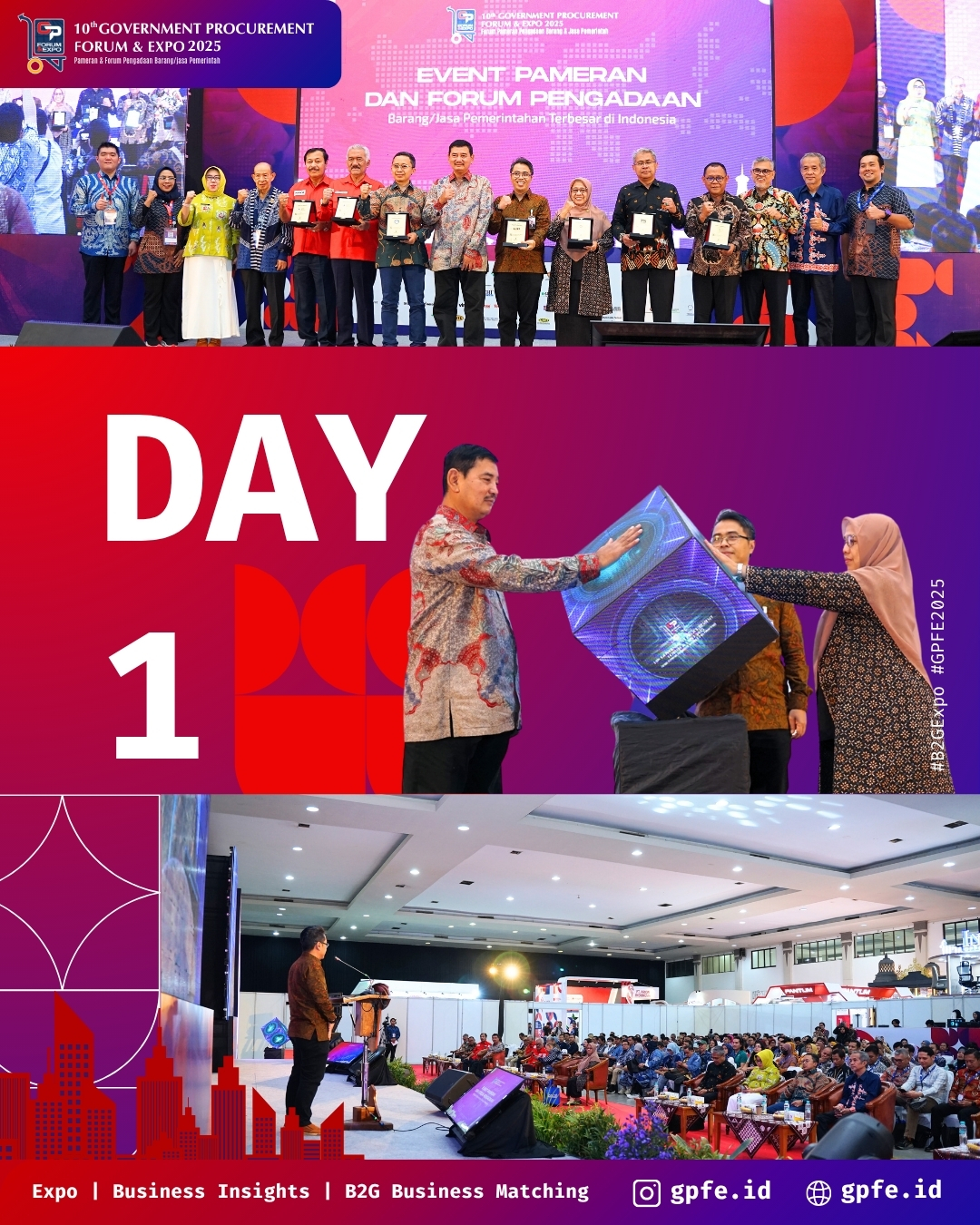 DAY 1 🎉 Opening Ceremony
10th Government Procurement Forum & Expo (GPFE) 2025
Agenda expo, diskusi panel & B2G Meeting Pengadaan Barang/jasa Terbesar telah resmi dibuka oleh:
Perwakilan Kepala Lembaga Kebijakan Pengadaan Barang/jasa Pemerintah (LKPP), Deputi Bidang Transformasi Pengadaan Digital, LKPP,
Patria Susantosa, S.Si., M.Si
Direktur PT Fery Agung Corindotama (FERACO) & Ketua Panitia GPFE 2025, M. Ruslim, M.Si
Perwakilan Gubernur DIY (Kepala Biro Pengadaan Barang/Jasa SETDA DIY),
Rosdiana Puji Lestari, S.T., M.Eng
Agenda ini menjadi momentum untuk mendorong semangat kolaborasi dalam akleserasi transformasi digital pengadaan barang/jasa yang efisien, transparan dan akuntabel 🎉
More info:
www.gpfe.id
#gpfe2025 #expopengadaan #B2GEvent #expoindonesia #exhibition #seminarpengadaan #lkpp