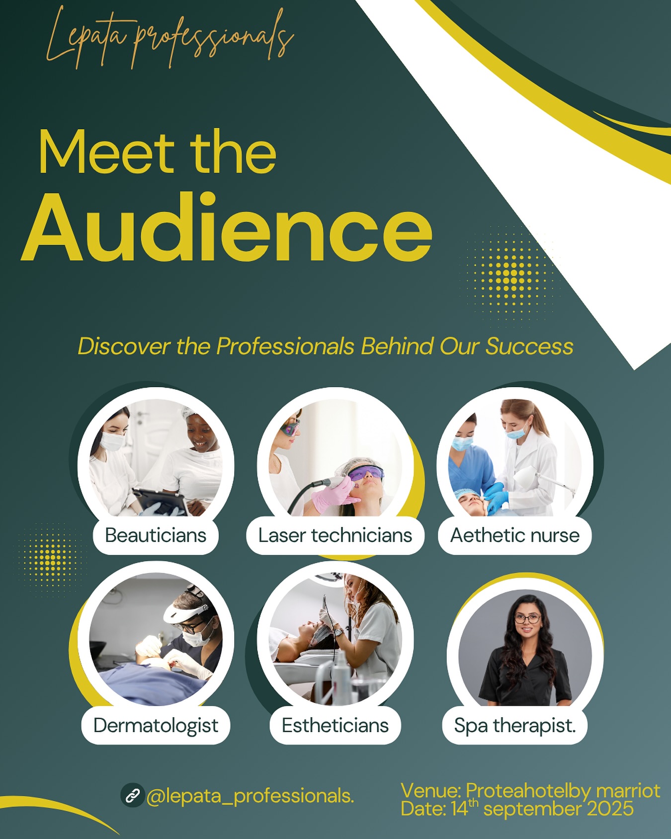 Who is Lepata Professional for?
It’s for YOU — the professionals shaping the future of aesthetics! 🌟
Whether you’re a:
✅ Beauty Therapist
✅ Aesthetic Nurse
✅ Skin Care Specialist
✅ Dermatologist
✅Laser Technician
✅ Spa Expert
Lepata Professional Day brings together the best minds in the beauty and wellness industry — all under one roof. Let’s learn, grow, and elevate the industry together! 💚
#LepataProfessional #AestheticsFuture #BeautyIndustryTanzania #LepataDay #BeautyLeaders