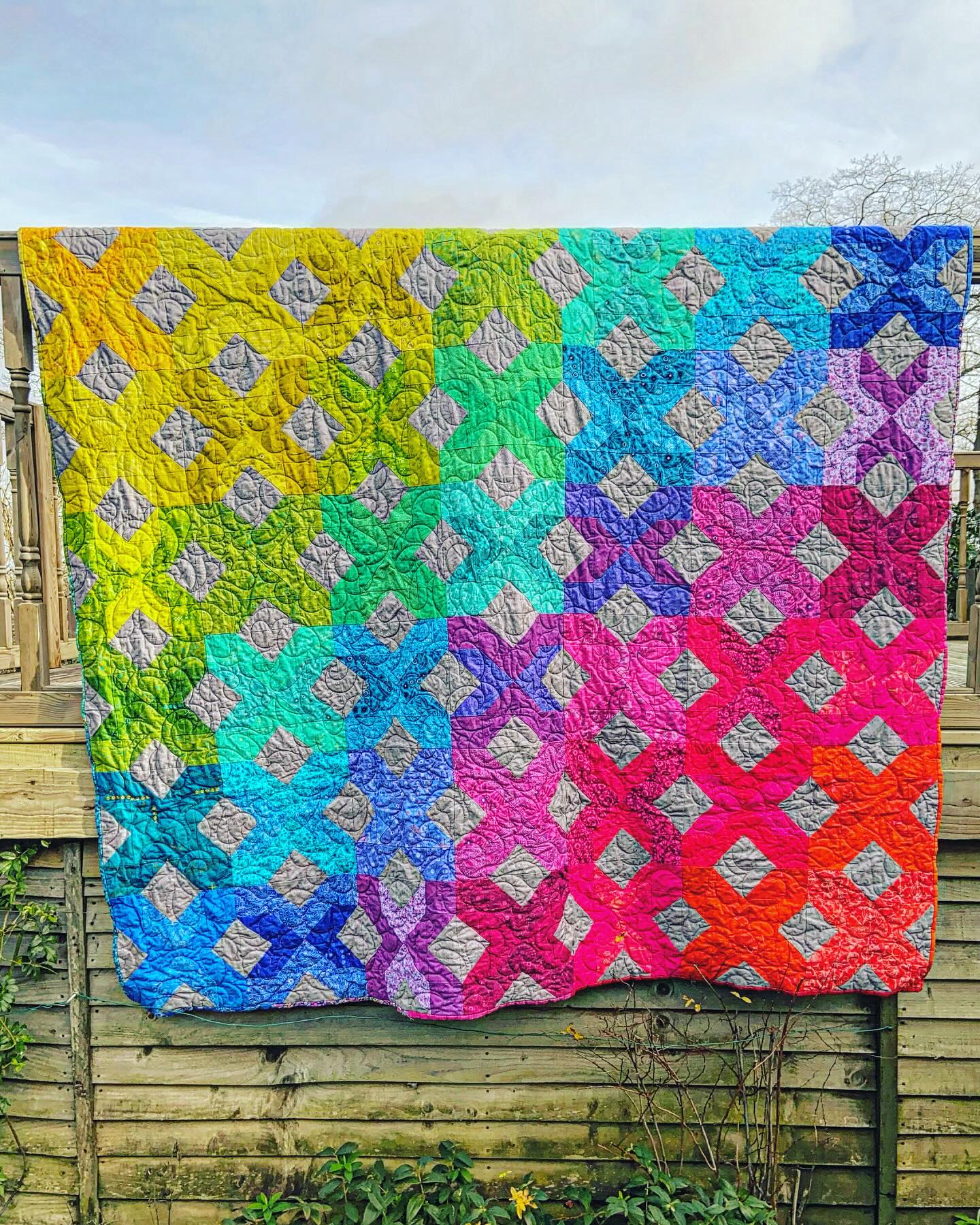Day 5 of the #greatbritishquilter Instagram Challenge - Favourite Quilt 🧵🪡
I’ve spent a lot of time looking through photos of quilts and things I’ve made and while I am super proud and love many of them, nothing has quite knocked this one off the most favourite spot! ❤️🌈
Made as part of a pattern test for @holdmyseamripper there are lots of posts in my feed about this quilt and how/why I made it the way I did if you’re interested you can scroll through those posts.
Made entirely from my much loved @alisonglass collection and with multiple colours of @aurifilthread quilted on my @handiquilter Amara.
Don’t forget to use the GBQ # and tag @thatssewkerry so I can find your posts! ❤️
We’ve snagged some fabulous prizes very kindly donated by some of GBQs favourite small businesses ❤️ you’ve got to be in it to win it!!
#greatbritishquilter #igquiltcommunity #quiltyfriendsarethebest #quilts #aurifilthread #britishquilting #patchwork #quilting #igchallenge #ironwoodpointquilt #ukquilters #quiltersofinstagram #makersgonnamake #sewing #quilting #quiltingismytherapy #sewtherainbow #rainbowquilt #traditionalquilt #longarmquilting #makersmovement #quiltlove #ukquilters #sewcreative #creativelifehappylife #makersofinstagram #longarmquiltinguk #sewersgonnasew #longarmquilter #machinepiecing #scrappymakesmehappy