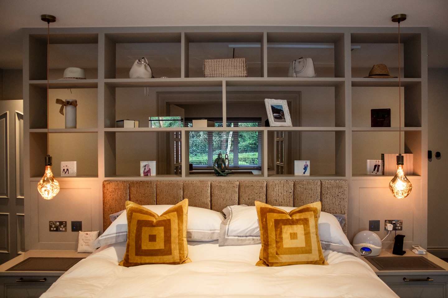 Layered textures, bespoke detailing, and soft lighting. We designed and installed integrated headboard shelving in this bedroom to bring both character and function, framing the bed and dividing the space, while allowing natural light to flow freely through the space.
#BespokeInteriors #LayeredTextures #InteriorDetails #BedroomDesign #CalmSpaces #SoftLighting #TailoredLiving #DesignMatters #WeberCreativeInteriors #MadeForLiving #InteriorInspo #HomeStyling #JoineryDesign #ModernClassic #WarmMinimalism