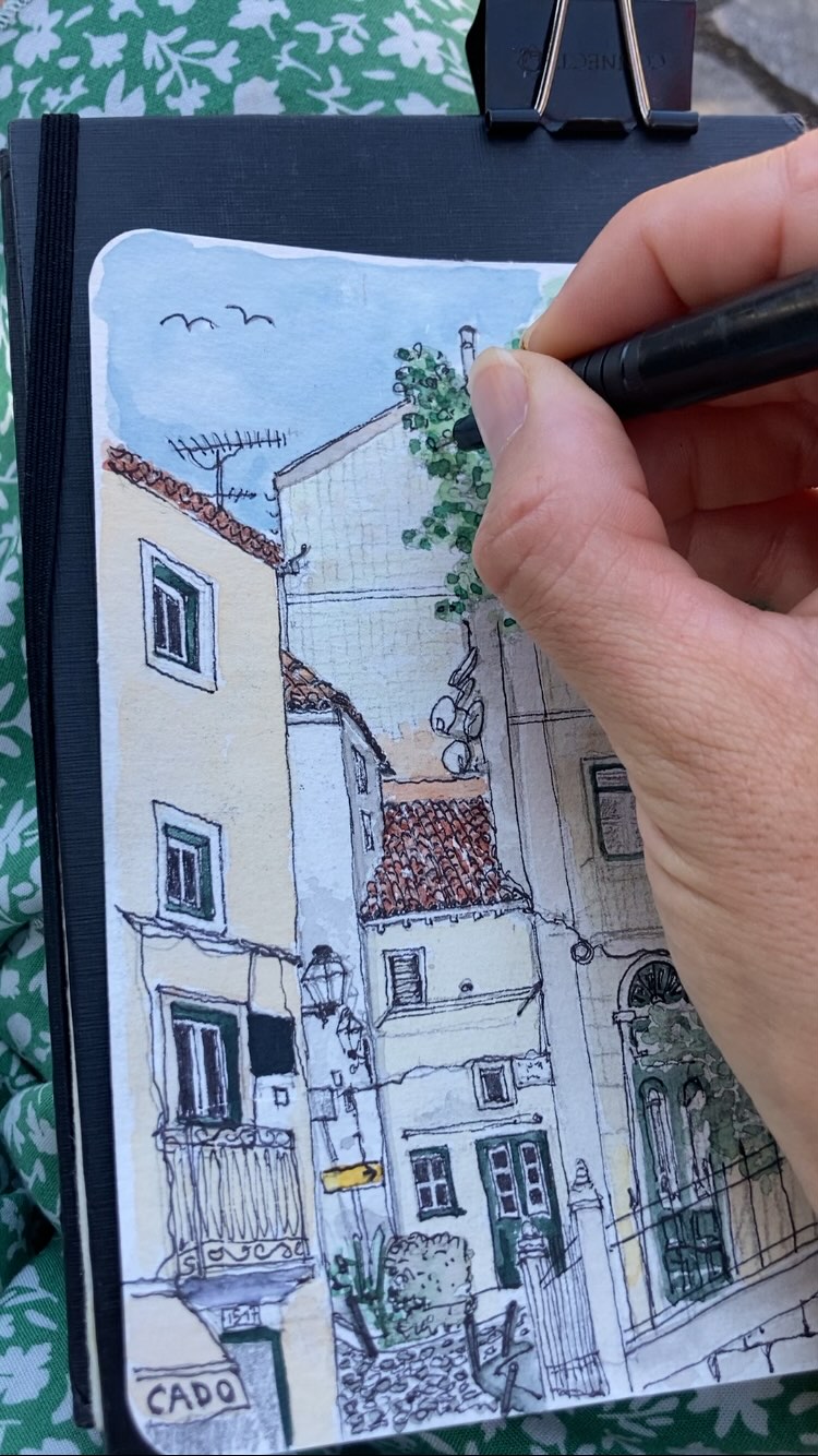 2 h in 55 sec 🚀 Sketching in Lisbon day 1