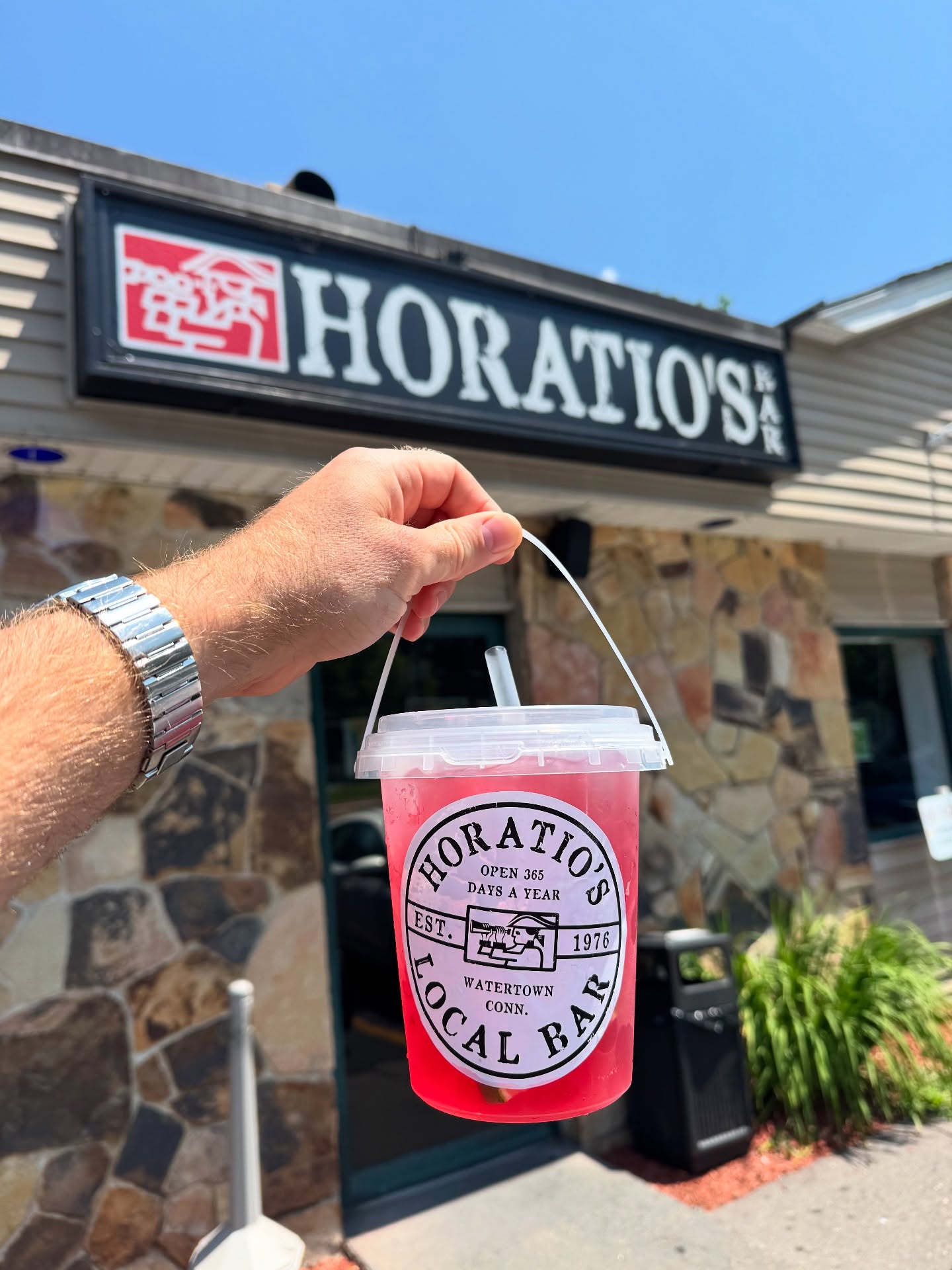Stop down for Fun Bucket Friday! Featuring our new flavor~~~The Cherry Bomb! 🍒💣 Enjoy here or take them To-Go! Limited Supply! #funbucketfriday #cocktailbuckets #cherrylimeade