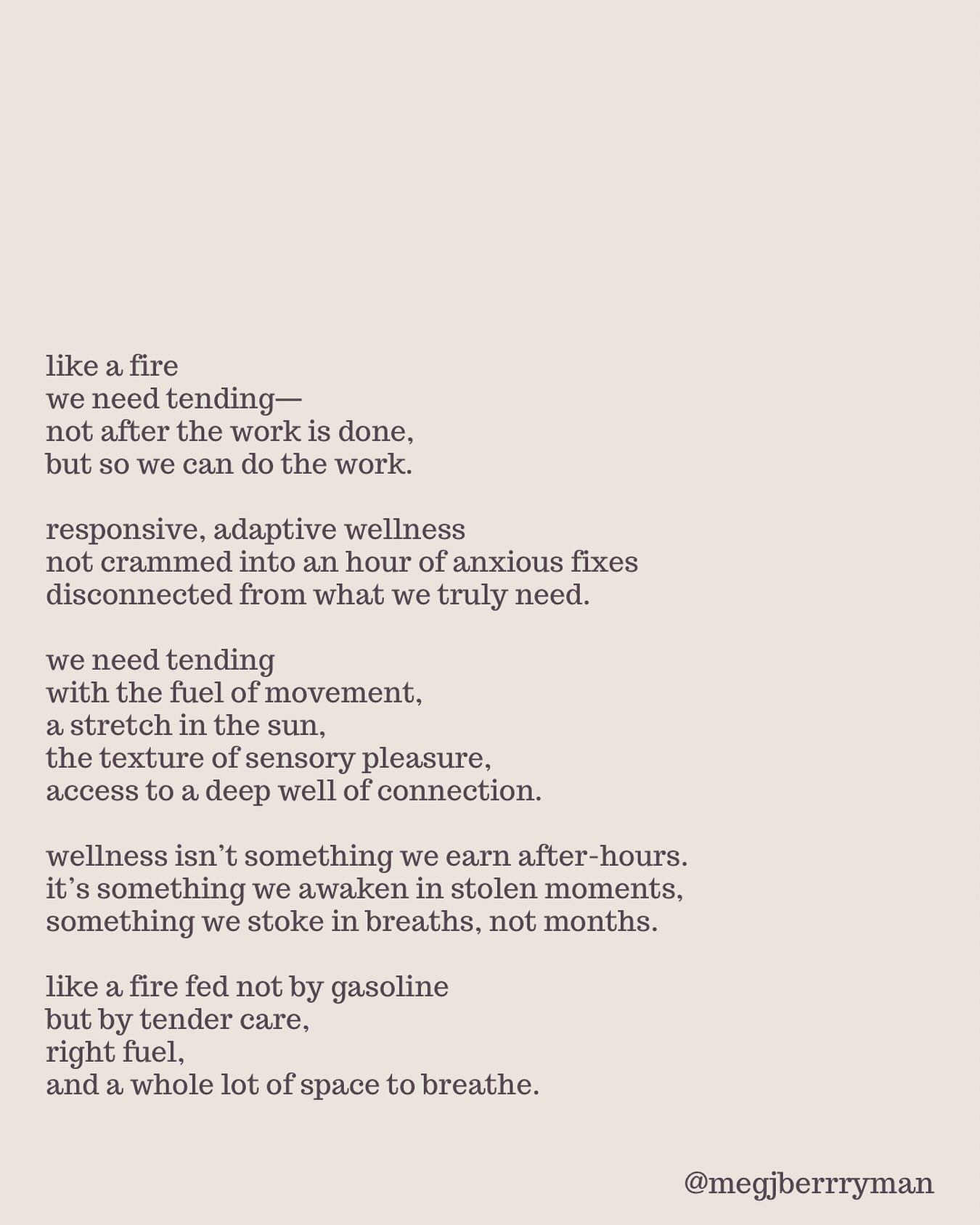 Like a 🔥
#nervoussystemregeneration #embodiedactivism #nervousystem #adhd #neurodivergence #traumarecovery #equinetherapy #equineassistedlearning #regeneration #somatics #socialjustice #socialchange #ecology #somatic #traumainformed #burnout #burnoutrecovery