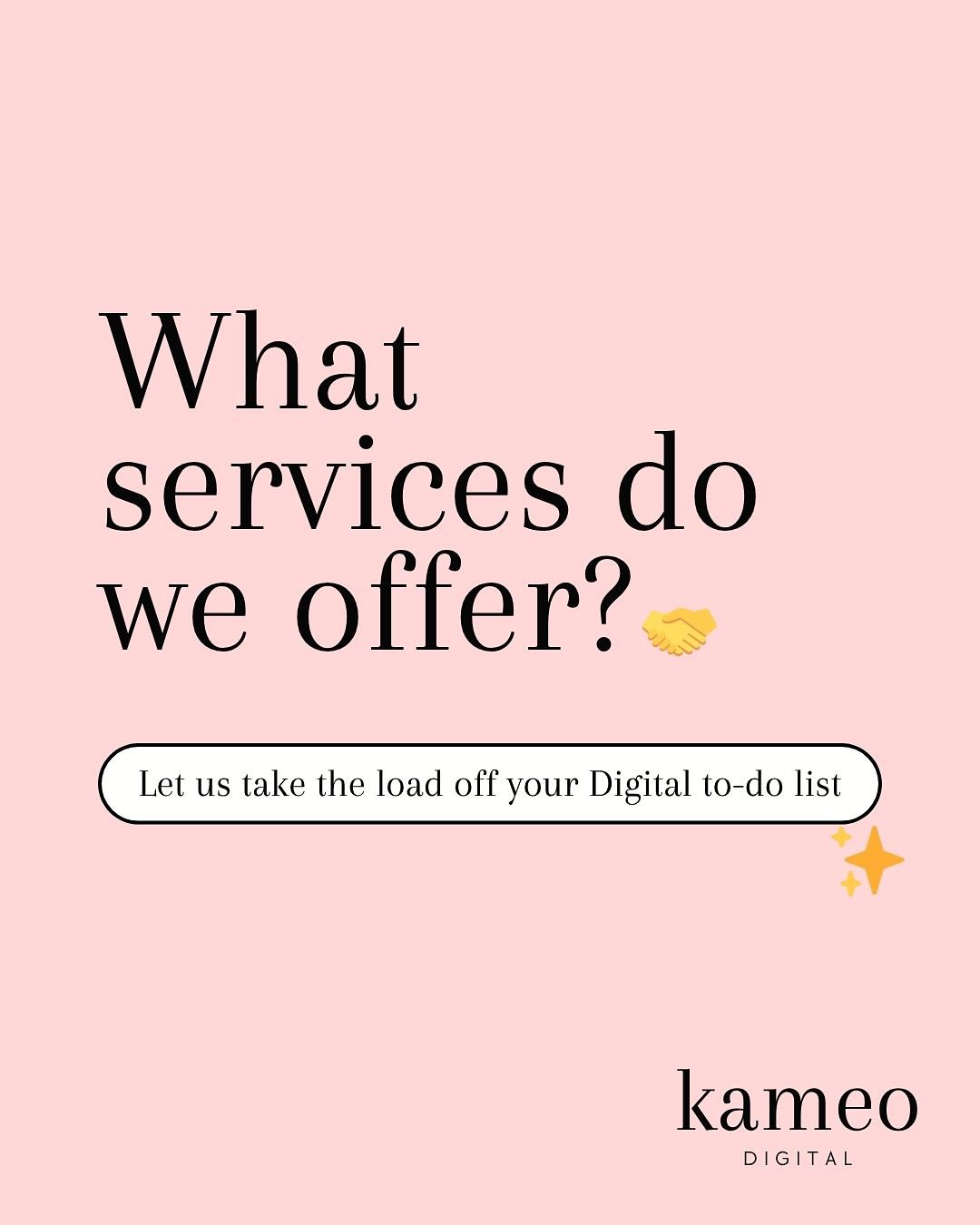 From strategy to design, Kameo Digital is here to take tasks off your plate and help your business shine ✨
Consider us your go-to partner for all things digital - so you can focus on what you do best! 💻 🌸
#kameodigital #smallbusinesssupport