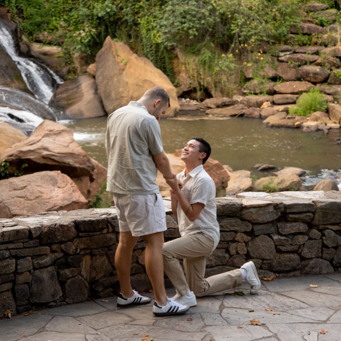 What a stunning couple. It was so fun capturing Kyle and Tanner’s engagement in #fallspark downtown Greenville. ❤️