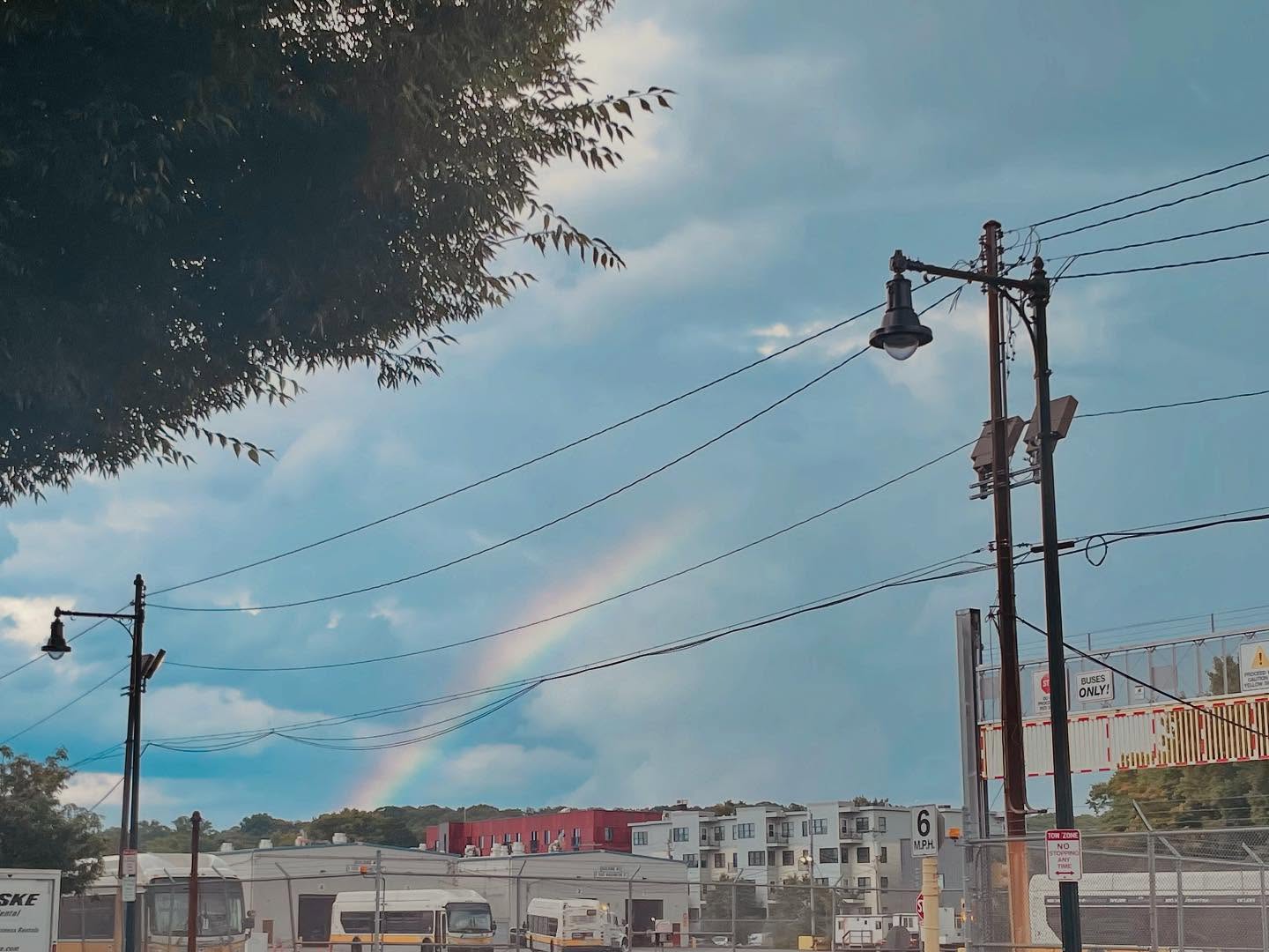 Caught in a rainstorm yesterday, but then gifted the final glimmers of a rainbow.