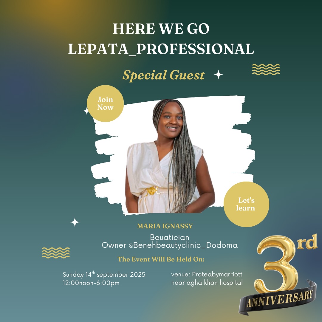 🎉 @beneh_beauty_clinic is attending Lepata Professional Day!
We’re excited to welcome one of the amazing professionals shaping the beauty industry. 💅✨
Can’t wait to learn, connect, and grow together!
📍 Protea Hotel by Marriott
🗓️ [14-09-2025|
🕛 12PM – 6PM
#LepataProfessionalDay #BeautyExpertsTanzania #LepataCircle #ImAttending #SpaAndBeautyPros
