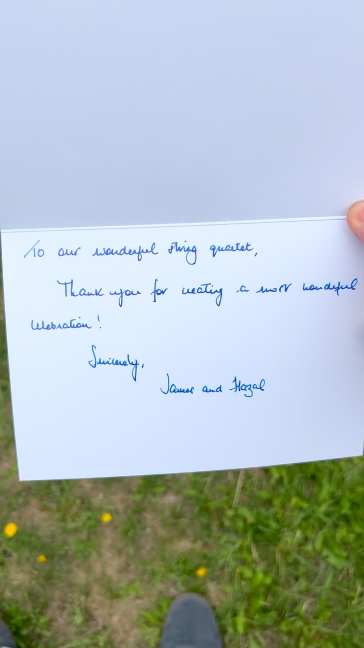 Thanks to James and Hazal for a lovely card. It’s always nice to be appreciated!