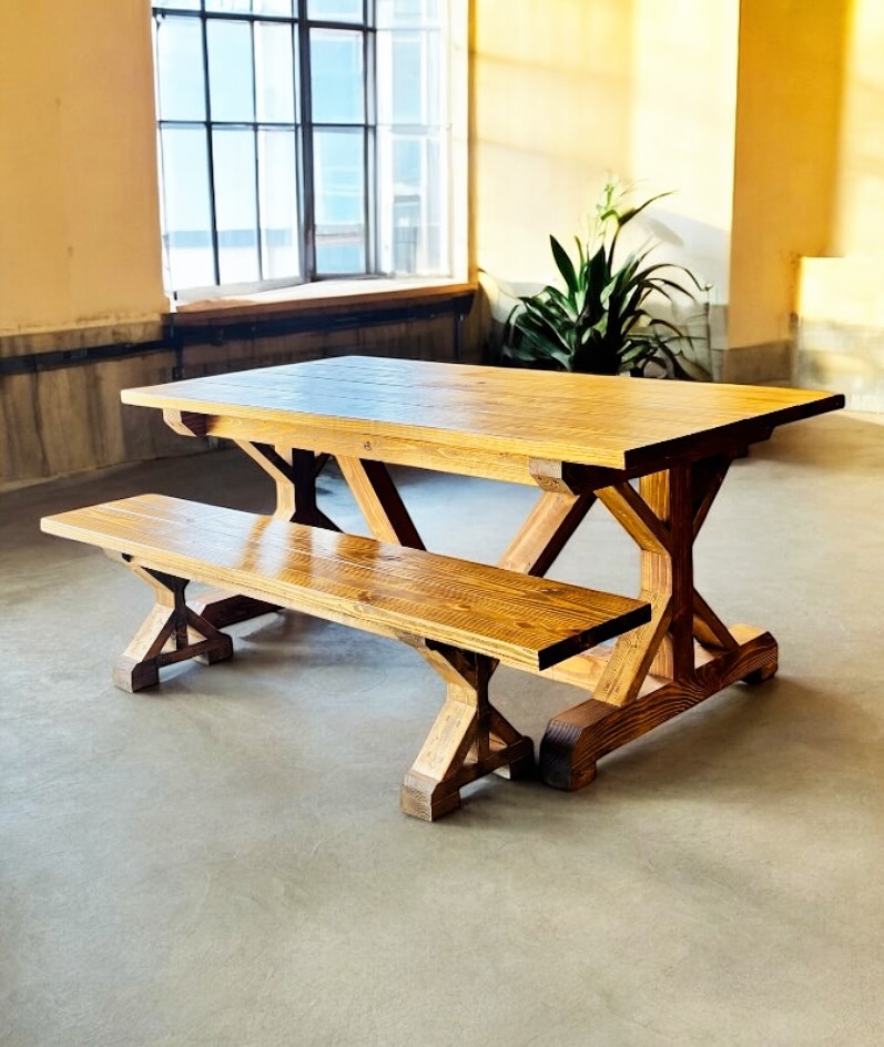 6’ x 37” Parker Table in Early American & Satin poly 😍