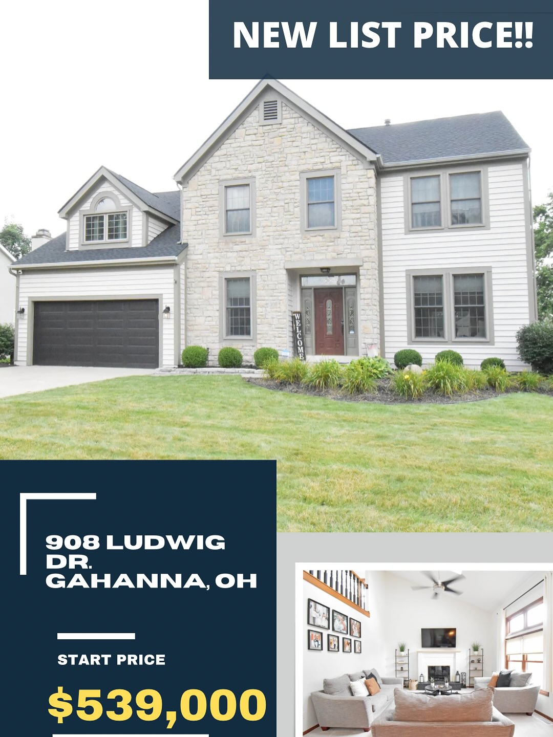 🚨🚨NEW LIST PRICE $539,000‼️‼️ 🚨🚨
908 LUDWIG DRIVE, GAHANNA, OH
💵$539,000
🛏 4 Bedroom
🛀🏼 2.5 Bath
🍽 Updated Kitchen
🛋 Lower Rec. Room, Great Room, Dining Room
🛠️NEWER ROOF, 🆒NEWER A/C, 👷🏽UPDATED BACKYARD DECK, 🛁UPDATED BATHROOMS
🏊♂️Radiant POOL
📚Gahanna School
📍Gahanna, OH
Call me TODAY for a showing 📲 614.935.6618