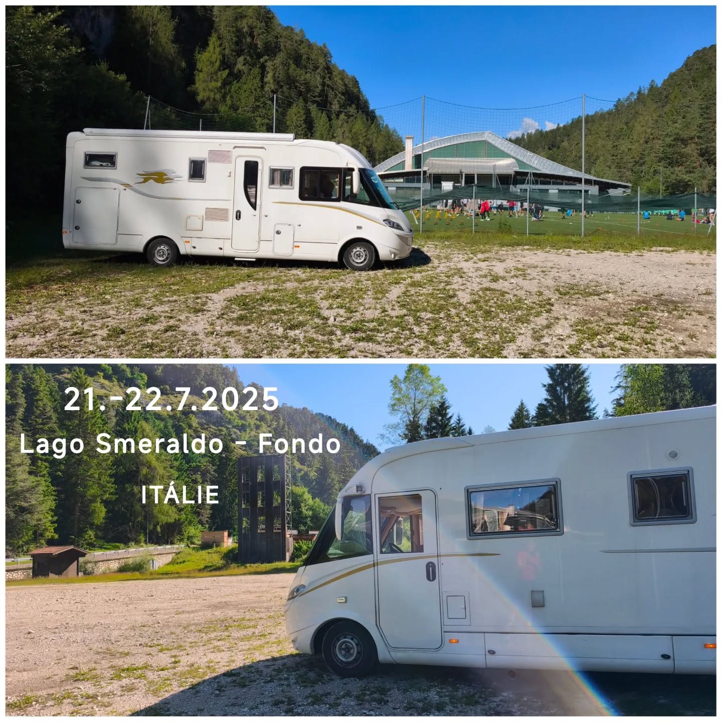 Kdybyste potřebovali někdy přespat zdarma v sezóně poblíž italského městečka Fondo nebo Lago Smeraldo, zkuste to u stadiónu. Doporučili nám to místní a byl tady neuvěřitelný klid.
Stáli jsme at za fotbalovým hřištěm vzadu a nez problémů...
📍46.4461594N, 11.1496264E
#vimteamcz #visittrentino #visititaly #park4night #parkovanivitalii #italy #trentino #lagosmeraldo