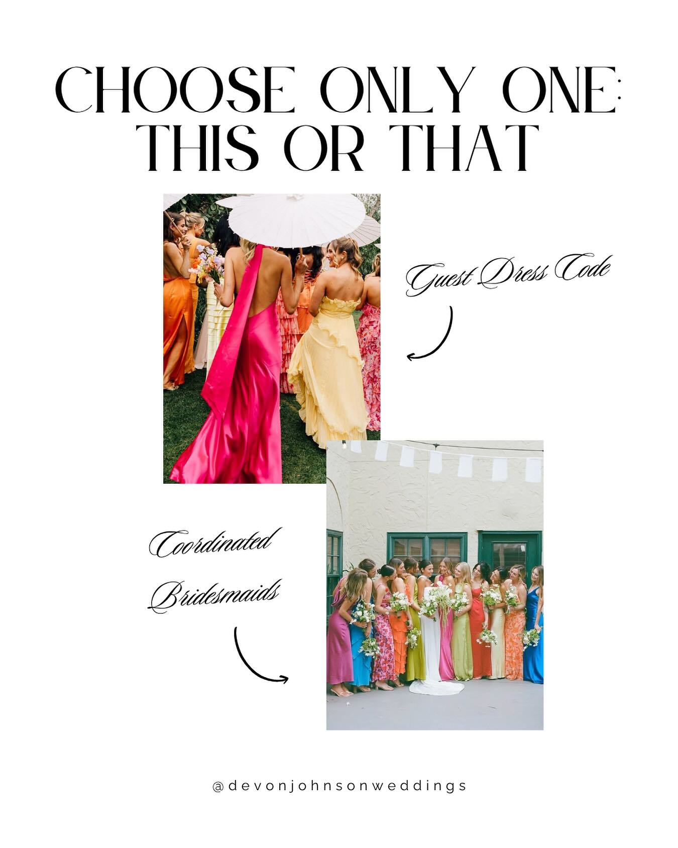 What’s been your favorite trend?
I’ve been seeing a lot of creative dress codes lately so I wanted to take a poll on what 2026 couples are doing!
#nontraditional #bridalparty #weddings #weddingstyle #weddinginspo