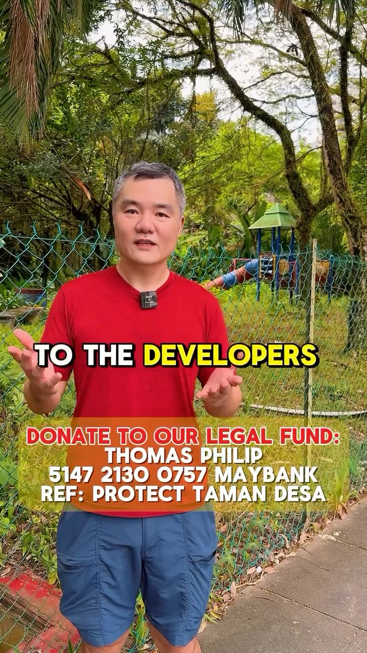 To the developers who own our playground and police station lands, we (and Uncle Luffy) have a message for you.
Please donate to our legal fund to protect our playground and police station land!
๐๐ฐ๐ฐ๐ผ๐๐ป๐ ๐ก๐ฎ๐บ๐ฒ: Thomas Philip (Client Account)๐๐ฐ๐ฐ๐ผ๐๐ป๐ ๐ก๐ผ: 5147 2130 0757 (Maybank)๐ฃ๐ฎ๐๐บ๐ฒ๐ป๐ ๐ฅ๐ฒ๐ณ: Protect Taman Desa๐ฃ๐ฎ๐๐บ๐ฒ๐ป๐ ๐๐ฒ๐๐ฎ๐ถ๐น: Your name (optional)
#ProtectTamanDesa #TamanDesa #KualaLumpur #GreenSpaceMatters #ProtectPublicLand #lettertodeveloper #tamandesaplayground