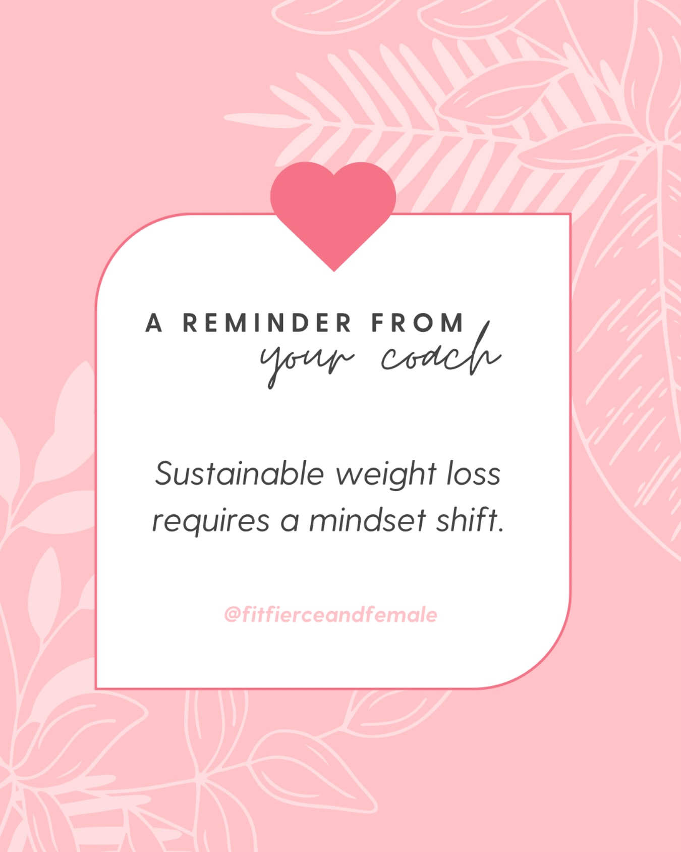 That’s the secret 🤫 It’s as simple and as difficult as that. You have to change your outlook before long-term/sustained weight loss can happen/be maintained. Your old mindsets aren’t going to get you where you want to go 🙅🏼♀️ (otherwise they would have gotten you there already 😉)
A health coach can help you make the changes that matter 😘
•
💕 Tyler & Stephanie, NBC-HWC
🔗 www.fitfierceandfemale.com
📞 843.779.5779
💌 fitfierceandfemale@gmail.com
📱 @fitfierceandfemale
•
#weightloss #healthcoach #charlestonmoms #weightlosscharleston #healthylifestyle #healthjourney #fitfierceandfemale #springcleaning #fitmom #maybeyoucan #changeisgood #mindset #mindsetshift