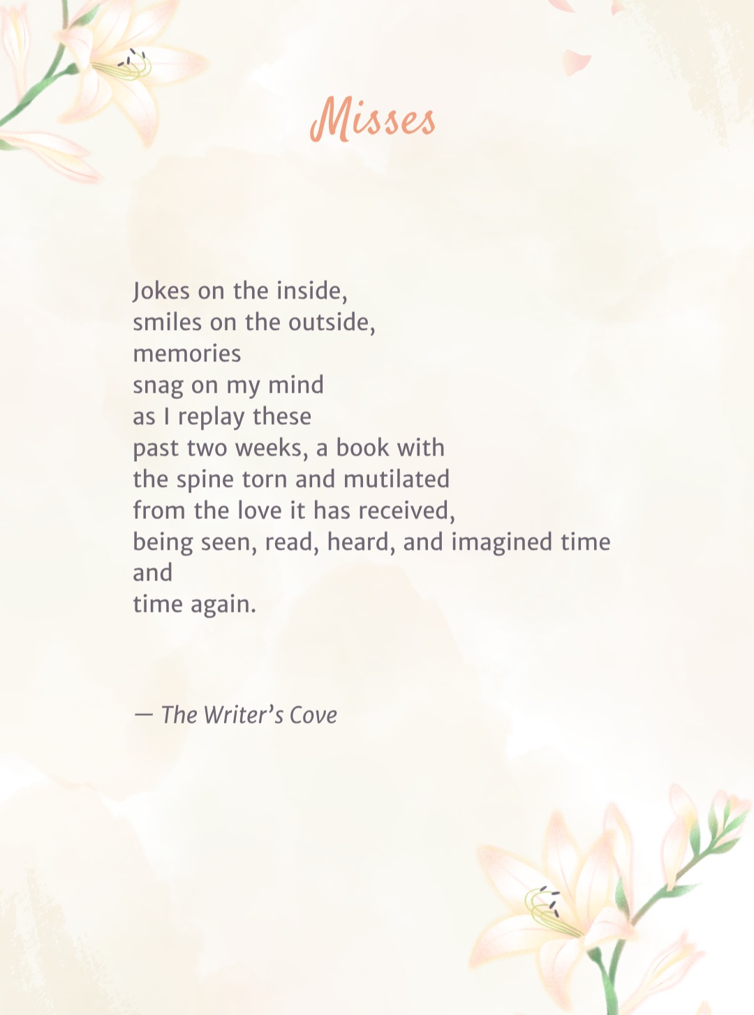 Another original about missing a time- like if you relate