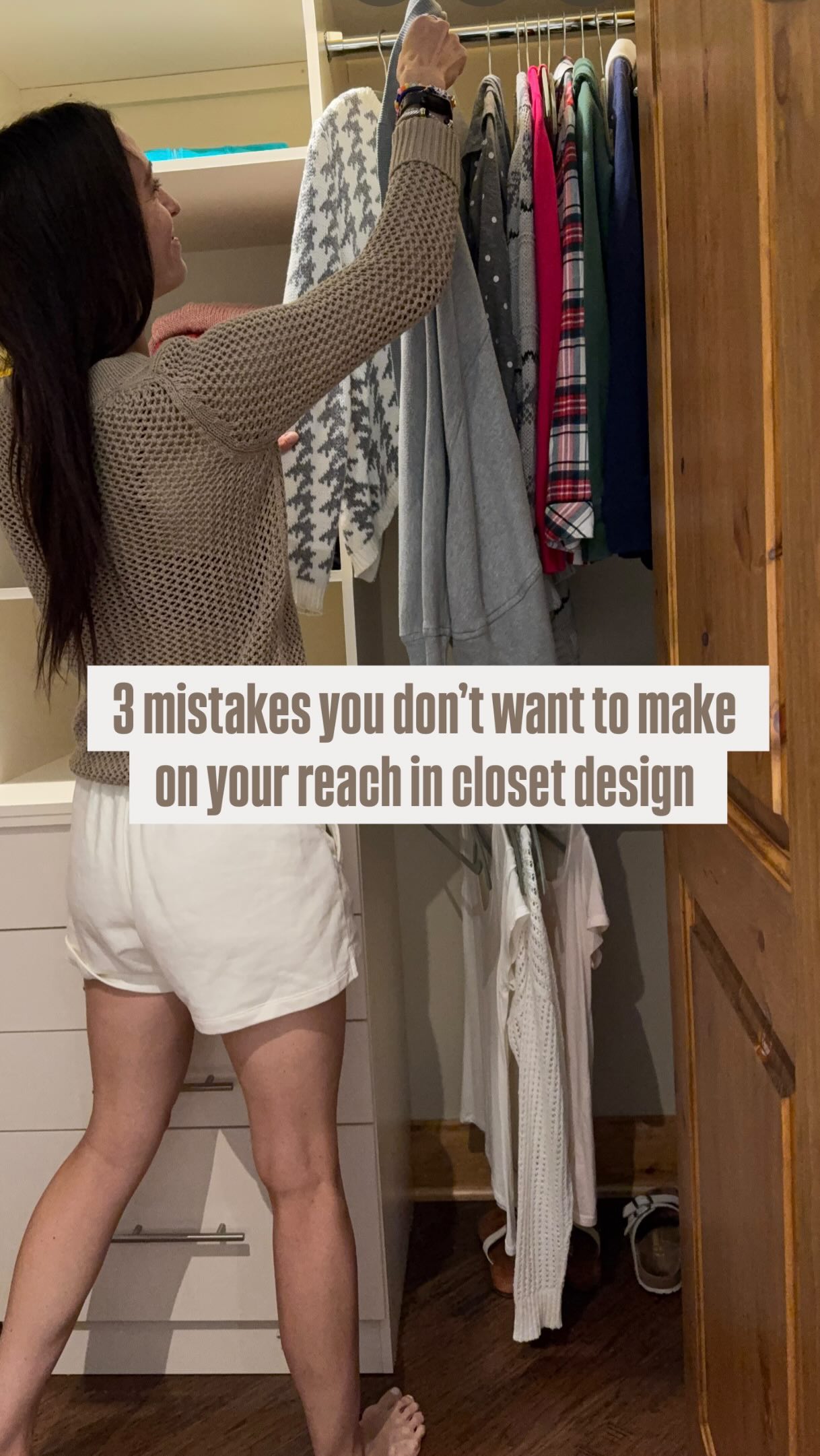 Reach in closets often get overlooked because they are small. BUT when designed well, they can store so much more than you think.
Here are 3 things I see that sabotage function.
1. Removing the holes (small space benefits from leaving the holes to adjust seasonally - weather & life đ)
2. Always put a fixed shelf over a hanging rod so the clothes donât snag on the resting hangers as you are moving items
3. Make sure the poles are secured.
đš What bothers you most about your closet layout? Comment belowđđź
#ClosetDesign #ReachInCloset #ClosetOrganization #ClosetTips #ClosetEnvy #BeforeAndAfter