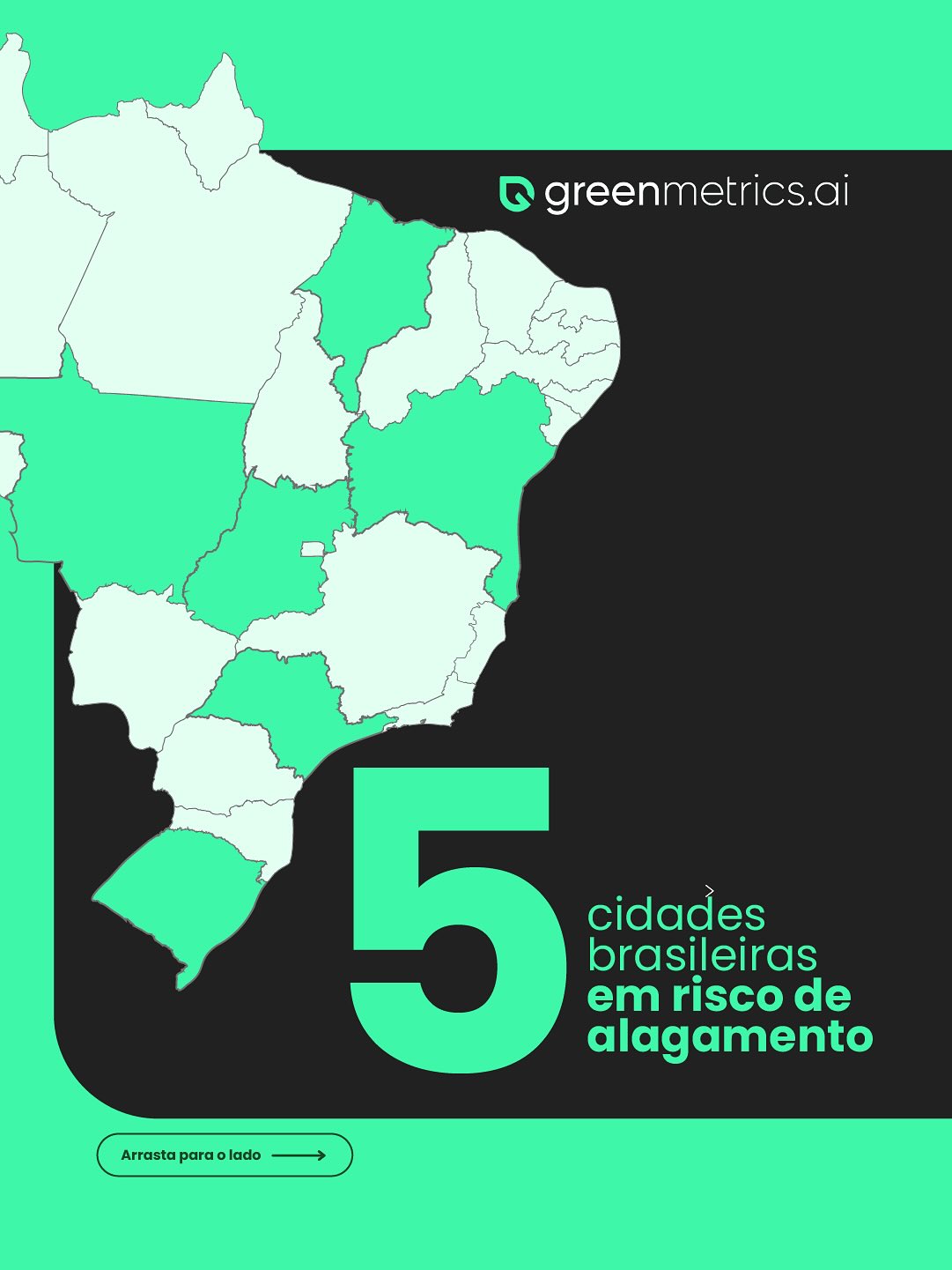 Ruas que viram rios, famílias evacuadas, escolas fechadas e prejuízos que somam milhões. 🌧️
Você sabe quais cidades brasileiras vivem sob alto risco de alagamento?
Listamos 5 delas que, juntas, enfrentaram centenas de eventos severos nos últimos anos, e os impactos são alarmantes.
Arraste para conhecer as histórias e entender por que o tempo é um fator crítico. ↪️
Com o sistema da greenmetrics.ai, essas cidades poderiam antecipar cenários e reduzir perdas.
Sua cidade está pronta? 💡
📚 Fontes
Os números apresentados consideram apenas eventos reportados por órgãos públicos ou pela imprensa. O número real pode ser maior.
Blumenau/SC
• Fonte “Danos”: Dados compilados a partir de reportagens jornalísticas publicadas entre 2020 e 2025
• Fonte “Nível de ameaça”: AdaptaBrasil MCTI, 2025
• Fonte “Maior fator de risco”: de Paula et al. (2014)
Caxias do Sul/RS
• Fonte “Danos”: Dados compilados a partir de reportagens jornalísticas publicadas entre 2020 e 2025
• Fonte “Nível de ameaça”: AdaptaBrasil MCTI, 2025
• Fonte “Maior fator de risco”: Eberle et al. (Revista Caderno Pedagógico), 2024
Londrina/PR
• Fonte “Danos”: Dados compilados a partir de reportagens jornalísticas publicadas entre 2020 e 2025
• Fonte “Nível de ameaça”: AdaptaBrasil MCTI, 2025
• Fonte “Maior fator de risco”: Machado & Vacario (2019)
Criciúma/SC
• Fonte “Danos”: Dados compilados a partir de reportagens jornalísticas publicadas entre 2020 e 2025
• Fonte “Nível de ameaça”: AdaptaBrasil MCTI, 2025
• Fonte “Maior fator de risco”: Agência Nacional de Mineração (2023)
União da Vitória/PR + Porto União/SC
• Fonte “Danos”: Dados compilados a partir de reportagens jornalísticas publicadas entre 2020 e 2025
• Fonte “Nível de ameaça”: AdaptaBrasil MCTI, 2025
• Fonte “Maior fator de risco”: Globo (2023)
#Alagamentos #CidadesEmRisco #Prevenção #MudançasClimáticas #GreenMetrics #DefesaCivil #GestãoDeRisco #Planors #CidadesMaisSeguras