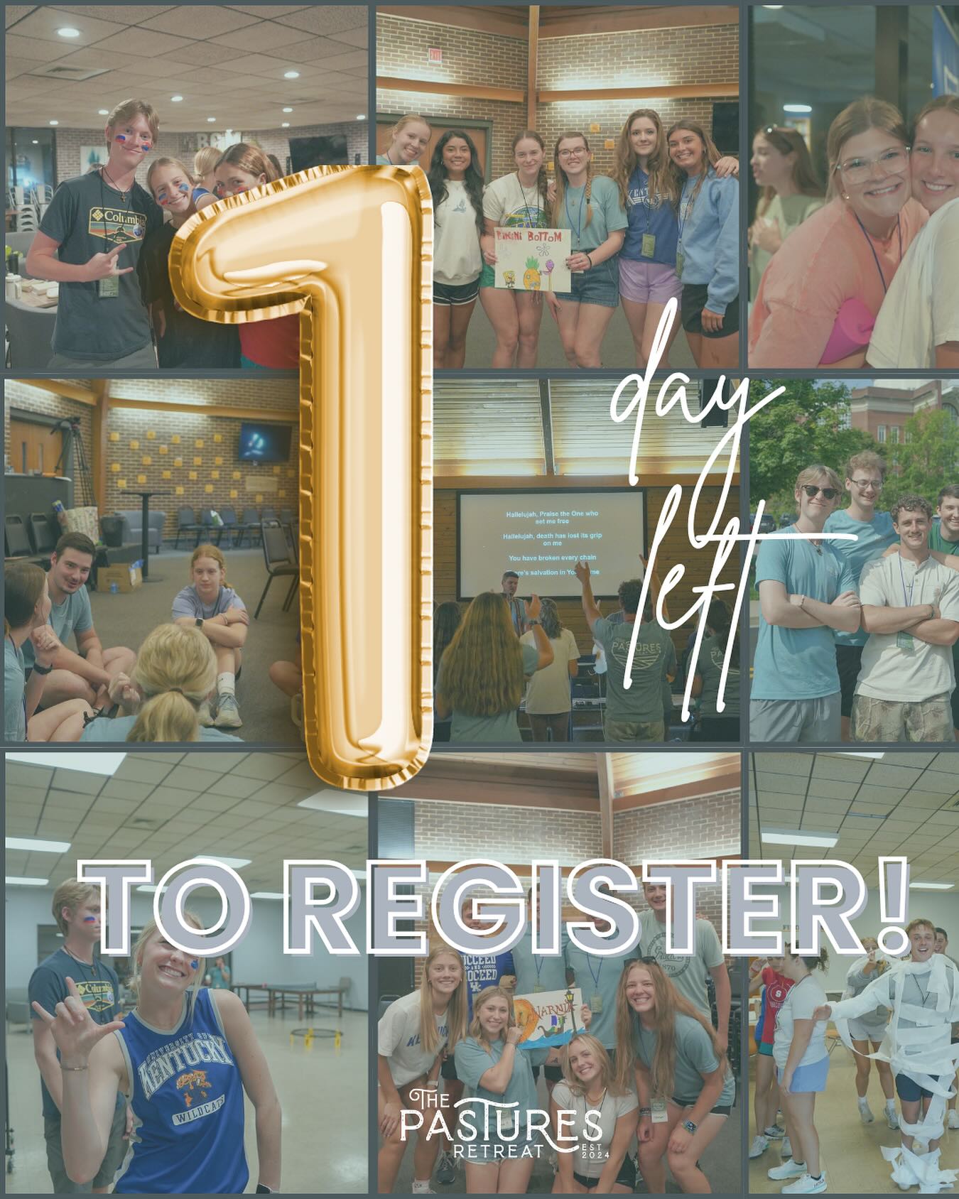 1 DAY LEFT!🚨
Time is almost up to register for The Pastures Retreat! REGISTRATION CLOSES AT 12PM EST! ⏰ REGISTER NOW! We can’t wait to see YOU there!
#ukclassof2029 #universityofkentucky #summeretreat