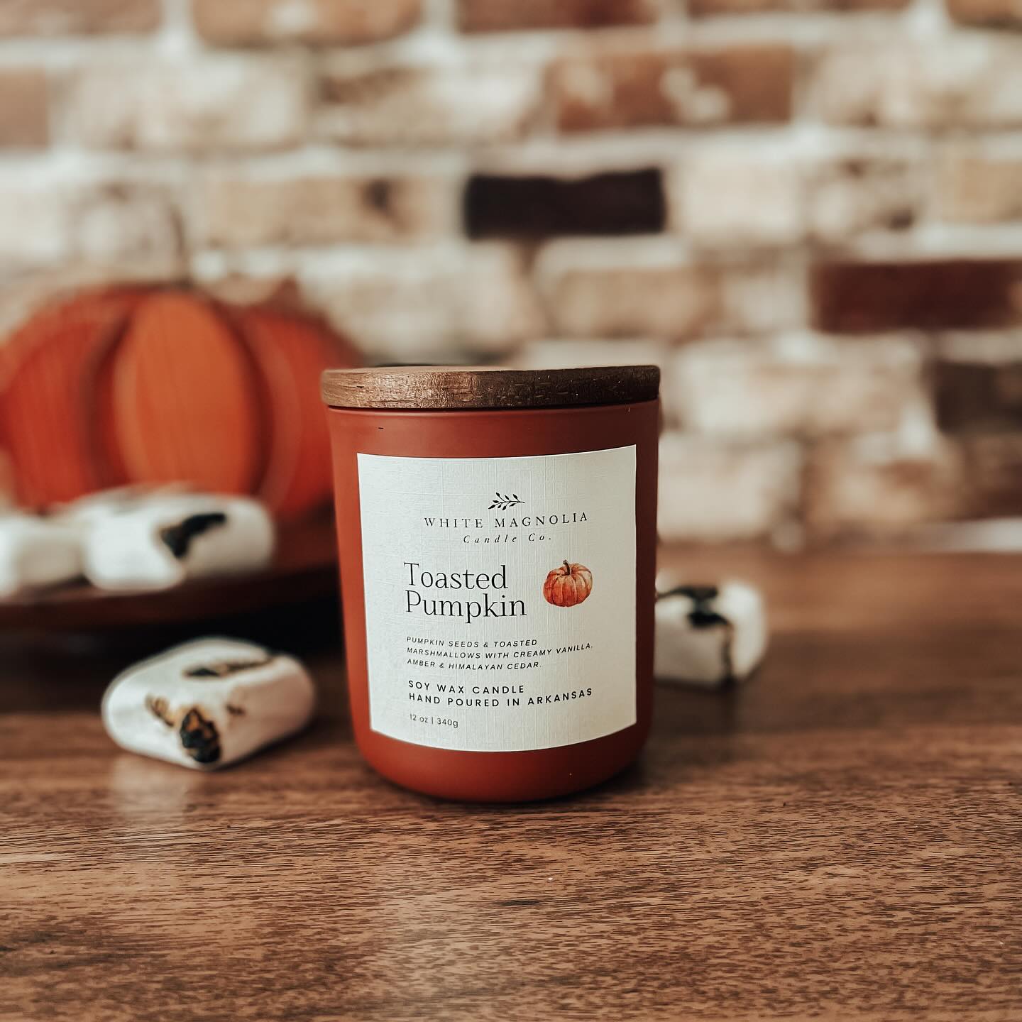 Toasted Pumpkin Scented Soy Candle
Pumpkin seeds & toasted marshmallows with creamy vanilla, amber & himalayan cedar.
Each candle is made with 100% Natural Soy Wax & hand-poured into a reusable jar. We only use lead-free cotton wicks & phthalate free premium fragrance oils, infused with essential oils. No other dyes or chemicals are added.
12 oz. candle burns approximately 75 hours
Available August 1
www.whitemagnoliacandlecompany.com