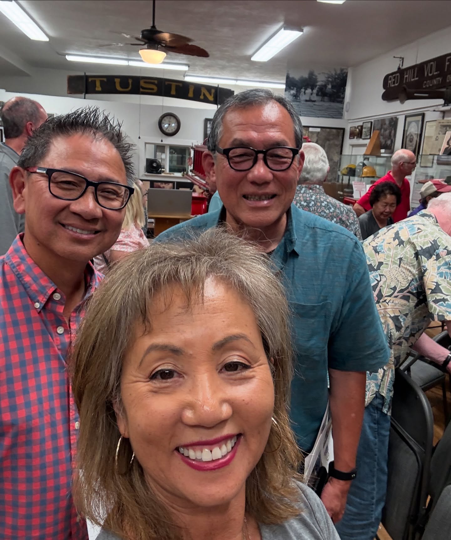 Last night, we attended a presentation on Japanese History in Tustin and learned about their incarceration at various internment camps during WW2. Many thanks to Steve Yamaguchi, who happens to have been my very first youth leader at Trinity United Presbyterian Church when I was in junior high, for letting us know about this unique and very intriguing evening.
Although they experienced terrible racism and injustices, many of them continued on to live full, rich lives. Some even later enlisted to serve in the US military in the 442nd Infantry Regiment! It was heartening to see several family descendants in the audience to represent.
I also loved that the volunteers at this tiny museum greeted us with a plate of cookies and checked us in by finding our reservation hand-written (in cursive, of course) on a notepad in PENCIL. So quaint! Also, they had old maps of the area on which I found an aerial view of my childhood home on Sky Lane near Red Hill. Sure looked a lot smaller than I recall…😂