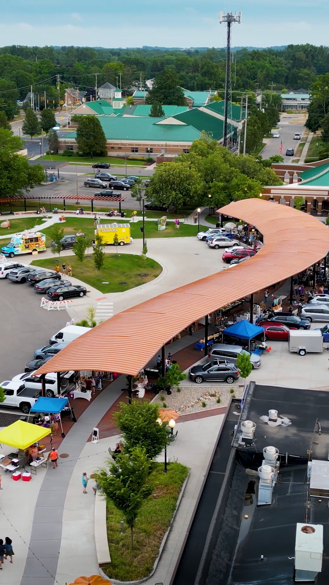 Grandville Night Market. For inquiries contact mark@jeekproductions.com #farmersmarket #dronelife