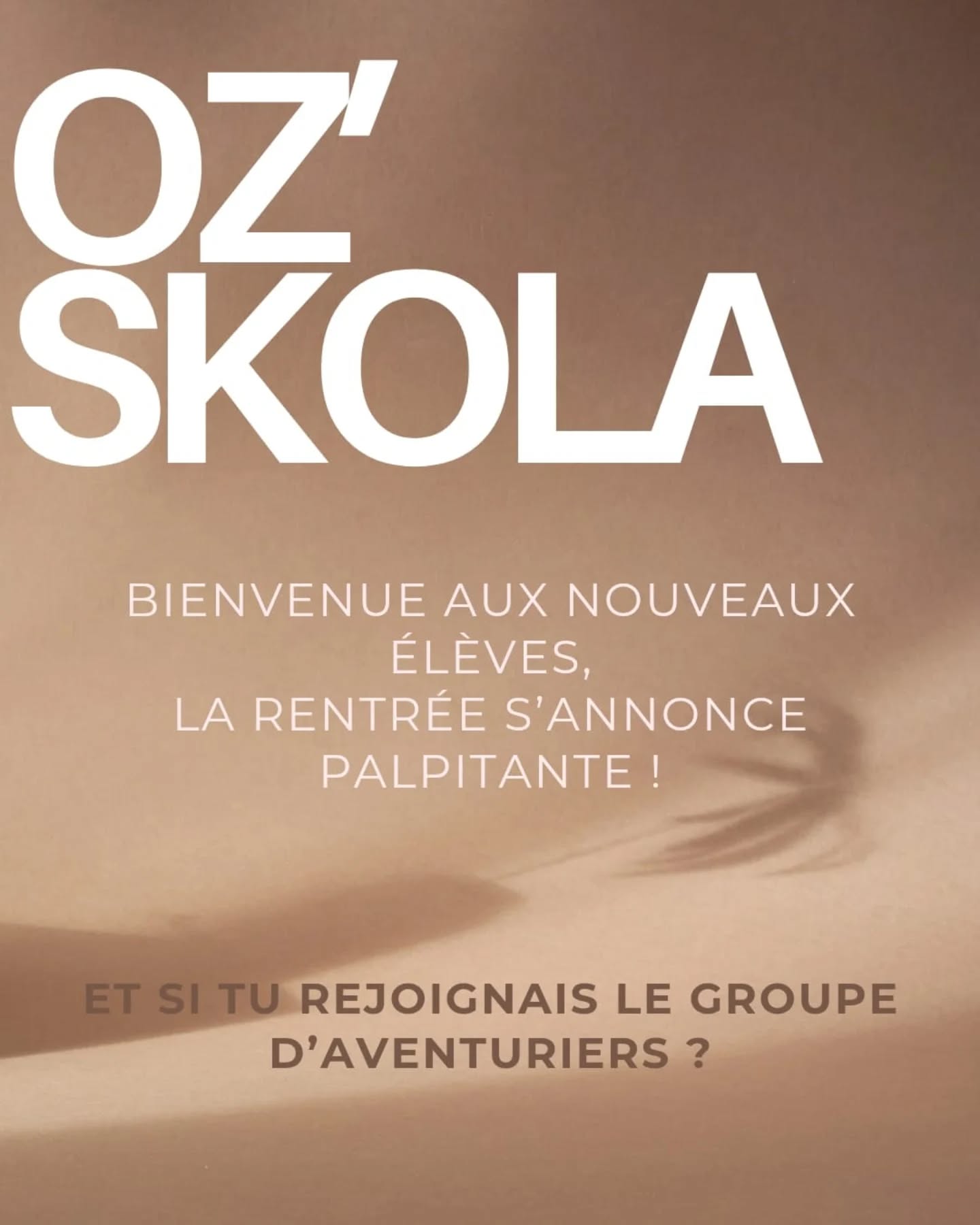 OZ'SKOLÀ, une école pour se rencontrer, mais vraiment. On y accueille toutes les parts de toi.
Tu gagnes en énergie, stabilité, envie et authenticité. Et si tu flanches, le groupe est là pour te rattraper. Tu as le droit d'essayer, de faire des erreurs, te planter et comme dans une famille bienveillante, tu te sentiras toujours aimé, accueilli tel que tu es.
Tu as de nouveau projet dans ta vie, des défis à traverser, tu souhaites te sentir en sécurité pour les traverser et rayonner, révéler la passion en toi et participer à la reconstruction de ce monde.
N'oublie pas, la vie est courte et il ne restera que ce qui est vrai.
Alors si ton âme en ressent l'élan, nous t'attendons pour cette rentrée au sein de ce magnifique groupe déjà formé.
Marine & Jérémy
#enneagramme
#yoga