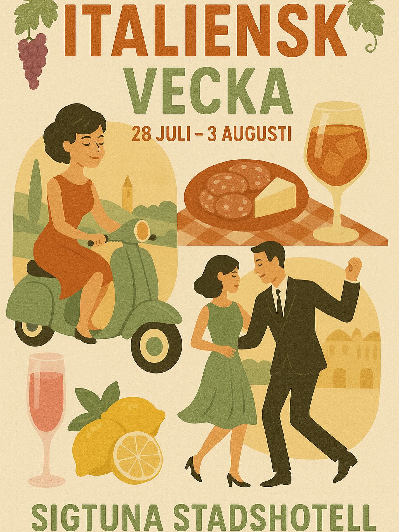 Nästa vecka tar vi hem en bit av Italien till oss! Det blir mat & dryck, drinkar, musik och stämning - allt influerat av Italien. Benvenuto!