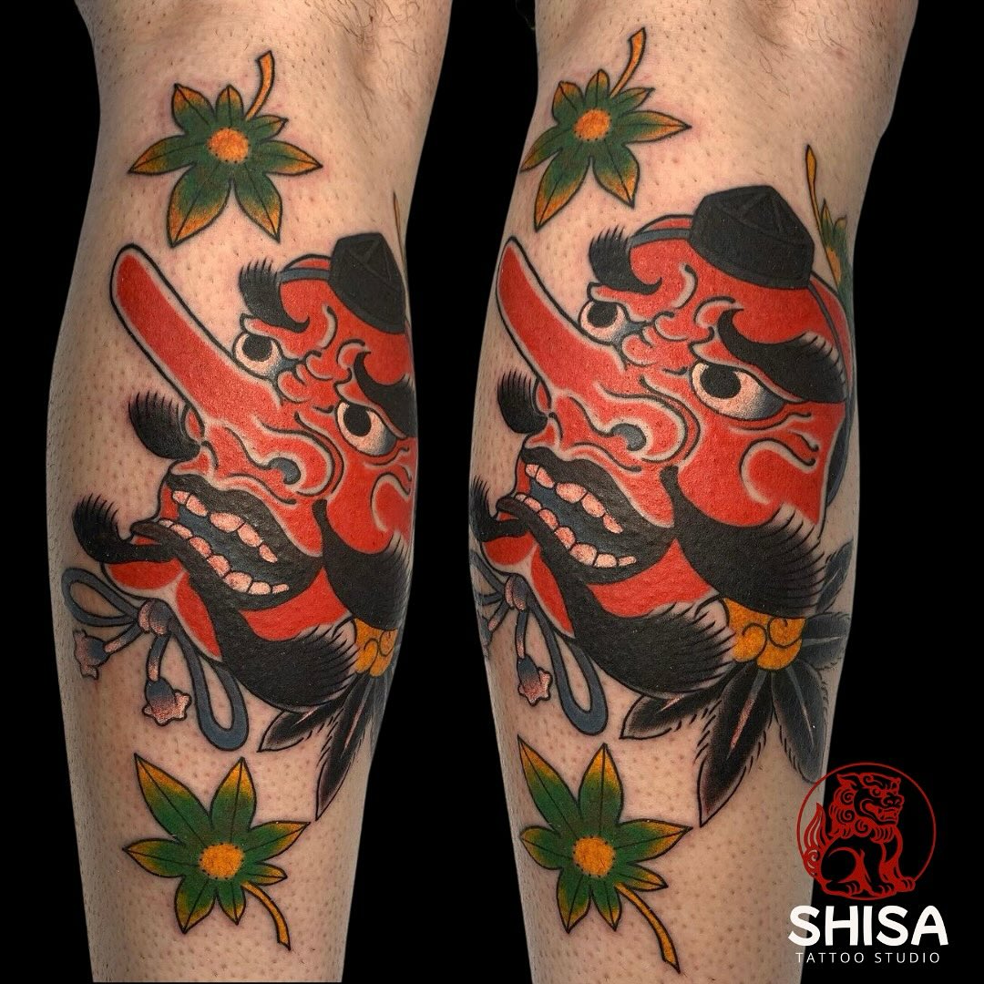Tengu are legendary creatures from Japanese folklore — part crow, part human, and known as both protectors and punishers. Once feared as disruptive spirits, they later came to be seen as guardians of the mountains and skilled martial artists. This tattoo honors their wild, watchful nature and their place in the long tradition of Japanese storytelling through tattooing.
#TenguTattoo #JapaneseTattoo #FolkloreInk #MythicalCreatures #YokaiArt #TattooFlash #OkinawanTattoo #JapaneseStyleTattoo #WestOrangeTattoo #NewJerseyTattoos #NJArtists #NJInk #NYCTattooArtist#ShisaTattooStudio #TattooCulture #TattooHistory #EastCoastTattoo #TenguLegend