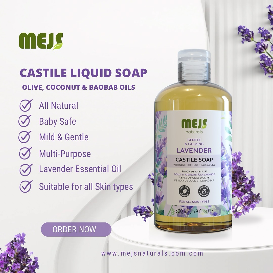 Embrace calm with every wash—let the soothing aroma of lavender transform your routine into
a serene ritual that melts away the stresses of the day.
Sizes: 500ml @ghc140, 1L @ghc250
Website: www.mejsnaturals.com
📍: North Kaneshie Swanlake CPP junction.
📱/WhatsApp: 0540239747
#soapmaker, #beauty, #vegan, #smallbusiness, #handmadesoaps, #oliveoilskincare, #handcrafted #naturalsoap #plantbasedsoap #castileliquidsoap #castilesoap #mejs #mejsnaturals #accraghana🇬🇭 #lavender