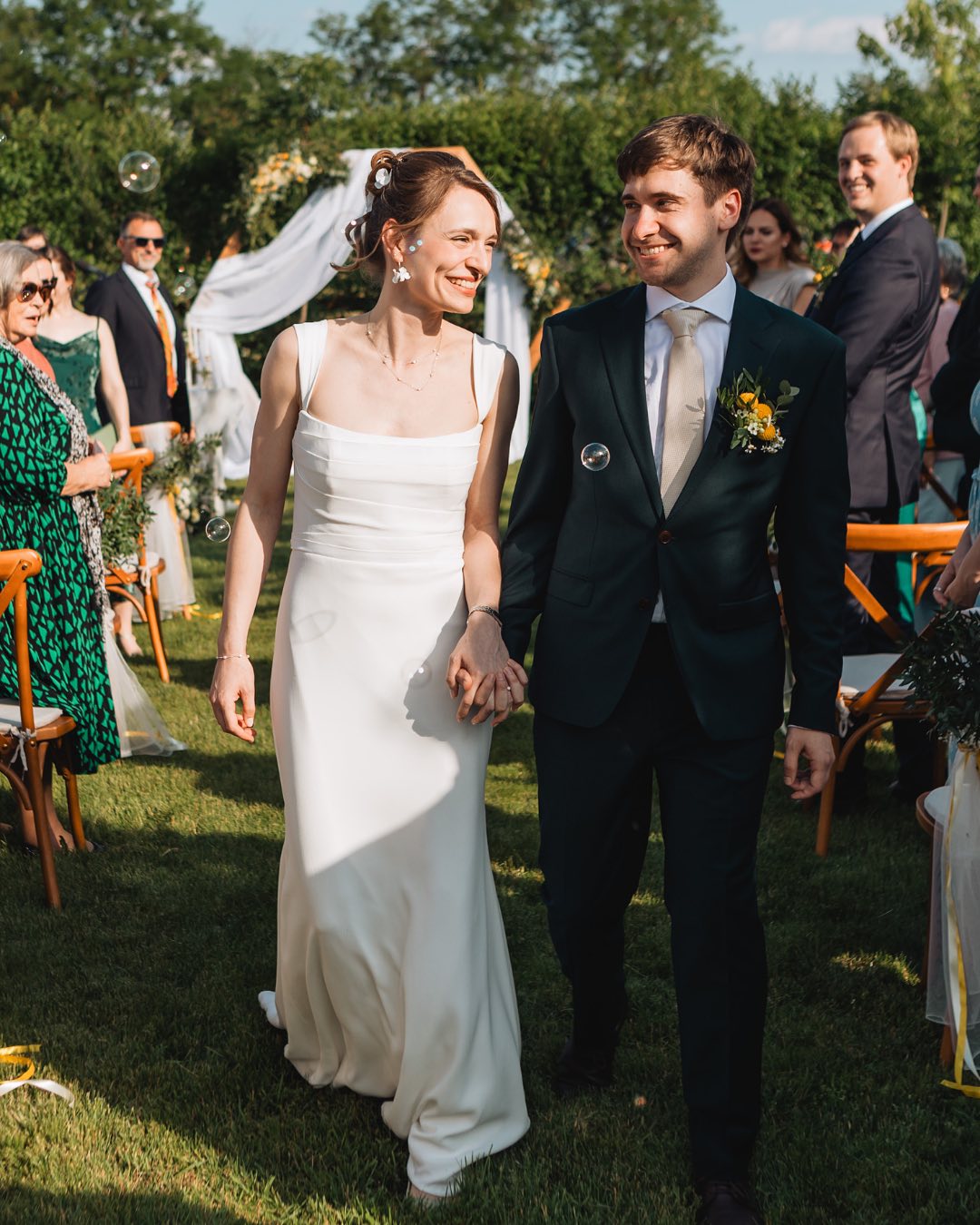 Yanna & Norbi - a love that grew with time❤️
What started as a friendship slowly turned into something much deeper. Over the years, they realized they were each other’s true match - the kind of love that feels both peaceful and powerful.
Their wedding took place on Norbi’s family estate, surrounded by nature, memories, and the people they love most. With soft lemon-yellow details woven throughout, the day was filled with warmth and joy.
The ceremony took place under the open sky, heartfelt and serene. Dinner followed under the tent, featuring grilled dishes prepared right there on the estate, creating a cozy, intimate atmosphere. As night fell, the celebration flowed into dancing and music.
Guests travelled from all over the world to celebrate with them. A day full of laughter, heartfelt speeches and the kind of joy you never forget.
A truly magical celebration of love, family, and finding home in one another.✨