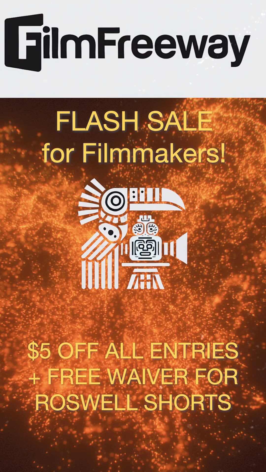 Summer flash sale! $5 off entry fees plus FREE waiver to our sister festival: @roswellshorts #filmfestival
#shortfilm
#filmmakersofinstagram
#indiefilm
#filmfreeway
#submityourfilm
#callforsubmissions
#filmmakerslife
#supportindiefilm
#festivalcircuit
#shortfilmfestival
#callforentries
#PAIFF
#pafilmfestival
#roswellshorts
