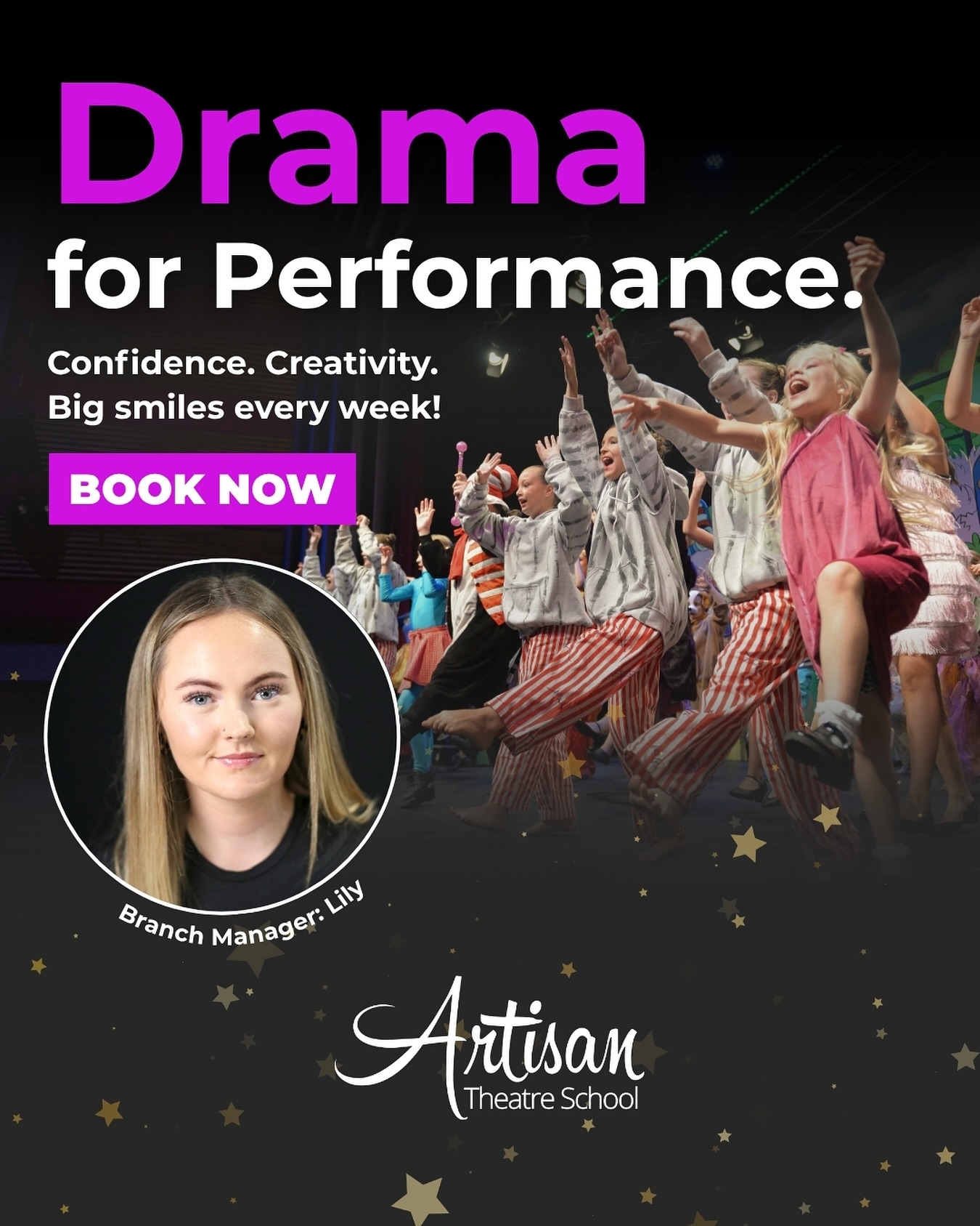 🎭 It’s finally here – our BRAND NEW class in Lockswood Southampton! 🎭
✨ Drama for Performance with our incredible acting teachers launches – the perfect class for young performers who want to build confidence, creativity and stage skills that shine!
📅 Every Monday (Starts 8 September)
⏰ 4.45pm – 5.45pm
💷 £7.50 per class (sibling discounts available!)
Whether your child dreams of being on stage or simply wants to boost their confidence and have fun, this class is designed to help them act like superstars. 🌟
📧 Email the office now to secure their spot – spaces are limited!
#DramaClass #KidsOnStage #ActingClasses #PerformingArts #YouthTheatre #MusicalTheatre #Southampton #TheatreLife #ActingTraining #Drama