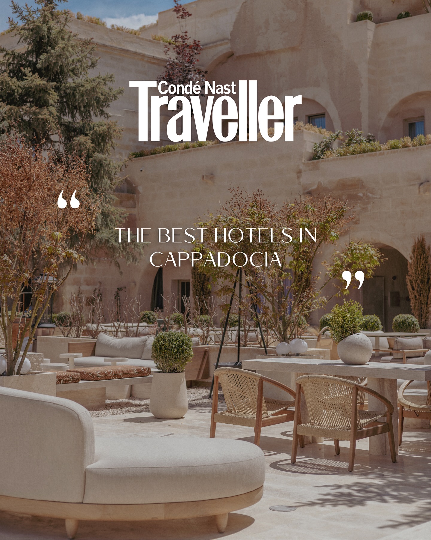 We’re proud to be recognised as the lead hotel of Condé Nast Traveller’s “The Best Hotels in Cappadocia” a reflection of our dedication to thoughtful design, quiet elegance, and meaningful experiences.
Each room tells a story carved from stone and curated for those who seek more than just a stay.
Here, every sunrise feels like a beginning and every detail, a quiet nod to craftsmanship, comfort, and place.
#RefinedJourneys #BestHotelsInCappadocia #CondeNastTraveller
#CappadociaRetreat #DesignDriven #WhereYouStayMatters