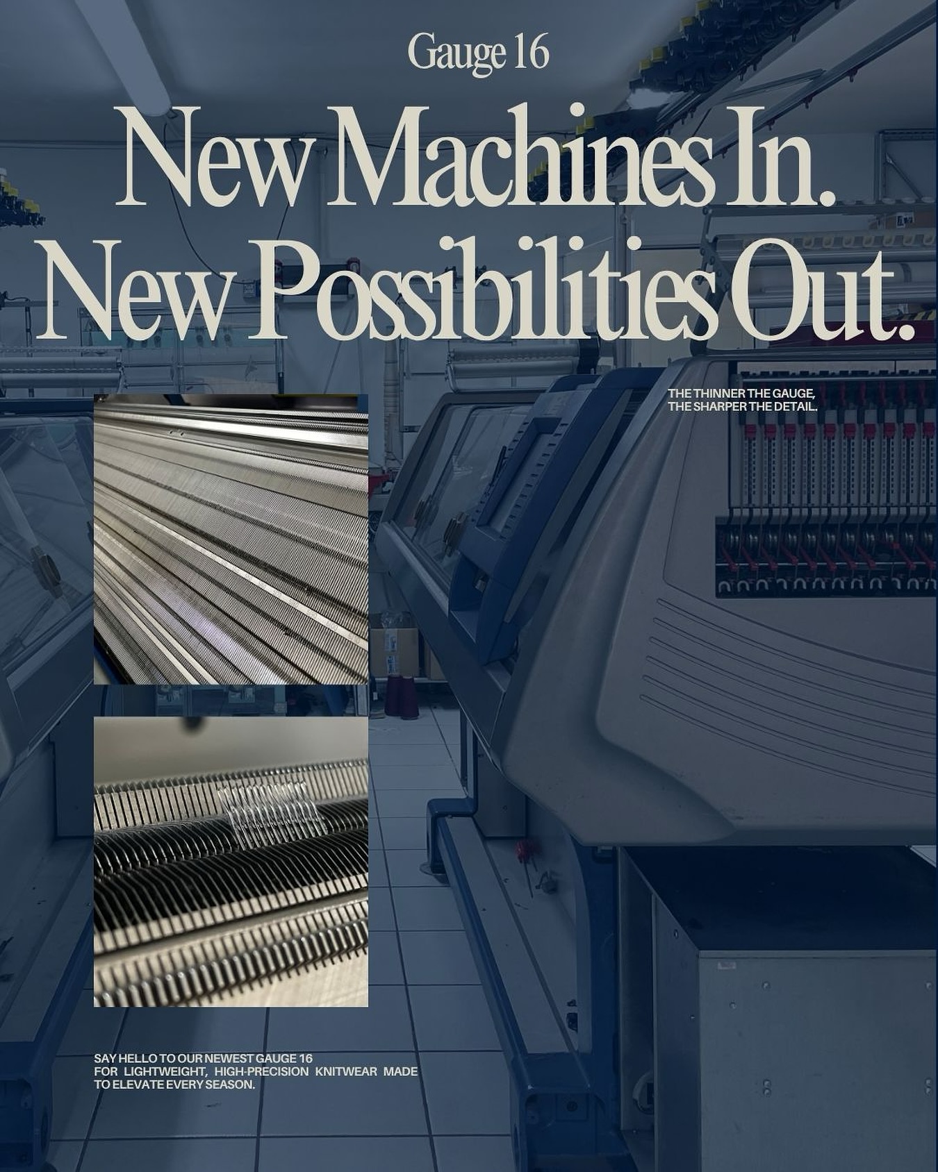 New machines in the house 🏠
More Gauge 16, more precision.
We’ve just expanded our fine-gauge lineup with two new Stoll machines — adding even more power to a technology we already love.
Gauge 16 is all about finesse: clean structures, delicate textures, and that fluid, lightweight feel that makes a piece unforgettable — in any season.
Think: soft jerseys, elegant ribs, second-skin sweaters, and silhouettes that follow the body without adding weight.
Adding more machines means more flexibility, shorter lead times, and even greater capacity for refined, high-detail production.
And yes — if you’re thinking about fresh, breathable, elevated pieces… this is your sign to start sampling now.
We’re here. Machines are ready. Your ideas go next.
#MadeInMida #OurMachines #Gauge16 #LightweightKnitwear #PrivateLabelKnitwear #KnitwearInnovation #FineGaugeKnitwear #MadeInItalyKnitwear #FashionProduction #SpringKnitwear #FromSketchToStitch #KnitwearSupplier #MidaTessile #StollMachine #knitweardevelopment
