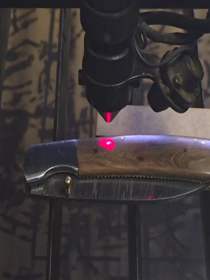 Personalized knife engraving for a gift.