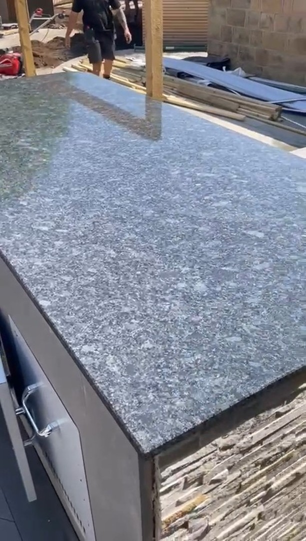 A look back at some outdoor kitchen Steel Grey granite countertops fitted in Yorkshire #homeimprovement #kitchenideas #graniteworkops #graniteworktops #barworktops #notjustkitchens