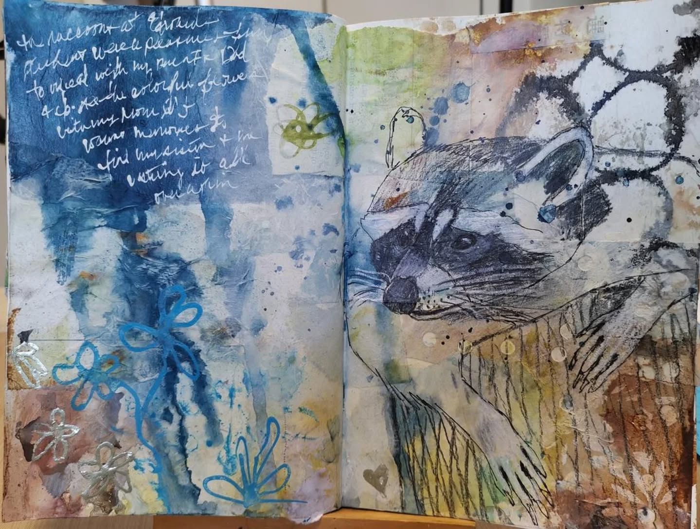 The section I'm in is called storytelling. it was suggested that we look up old photos because they always have a story, or sometimes more than one for the same photo! When I was a kid, my dad would take us to the remote corner of Edwards gardens where we would feed the raccoons. At least that's the way I remember it!
#wanderlust25class #eaclasses #everythingartuk
#arthabit #artjournal #artjournaling #dailypainting #artastherapy #doitfortheprocess #imadearttoday #carveouttimeforart #createeveryday #createarteveryday #makearteveryday #mixedmedia #mixedmediaart #mixedmediaartjournal #mixedmediaabstract #mixedmediajournal #makeart #mixedmediaartist #abstractartist