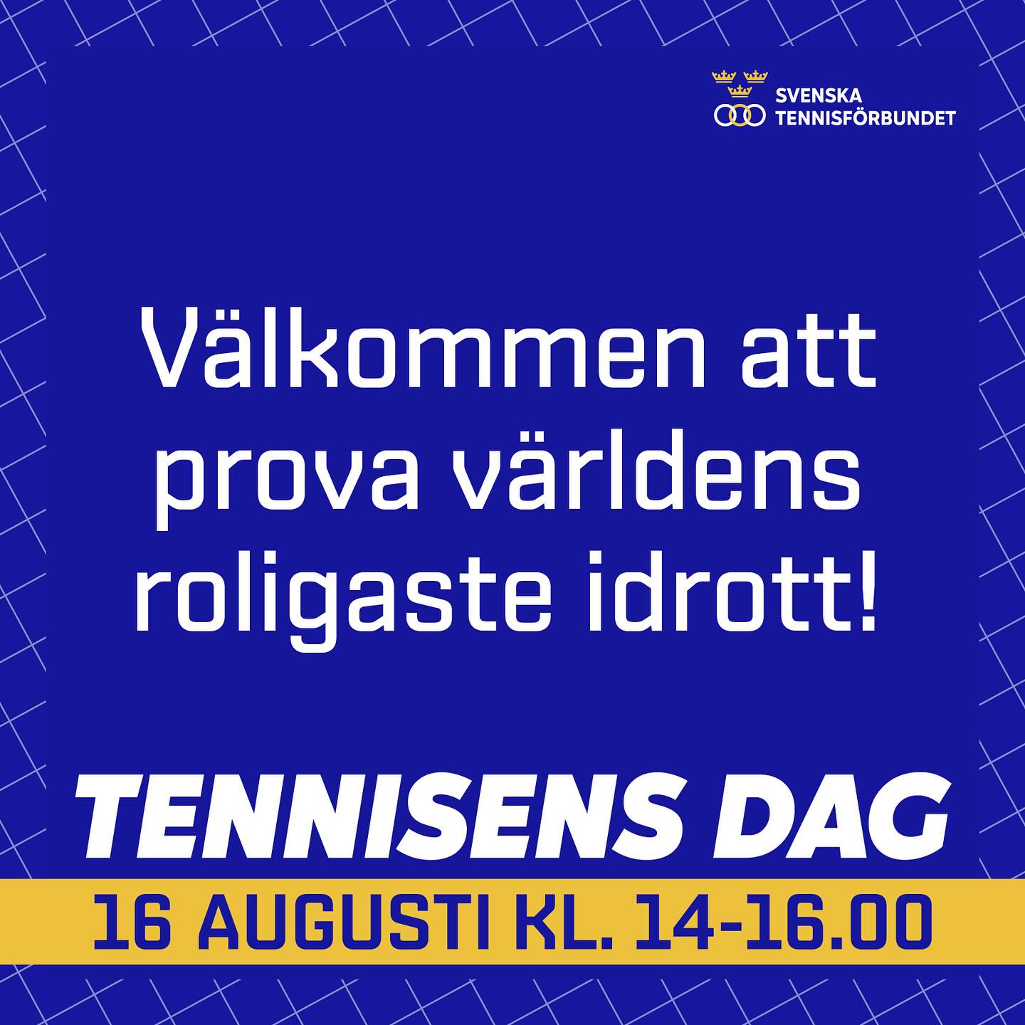 Varmt välkomna till oss i Effectahallen den 16/8, kl 14:00-16:00 där hela familjen är välkomna att testa på tennis🎾✌️