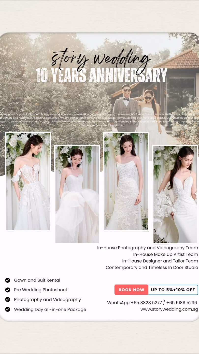STORY WEDDING, since 2015
Celebrating 10Years Anniversary with us in 2025 and get the special perks! RSVP now for the professional consultation with no obligations ❤️
