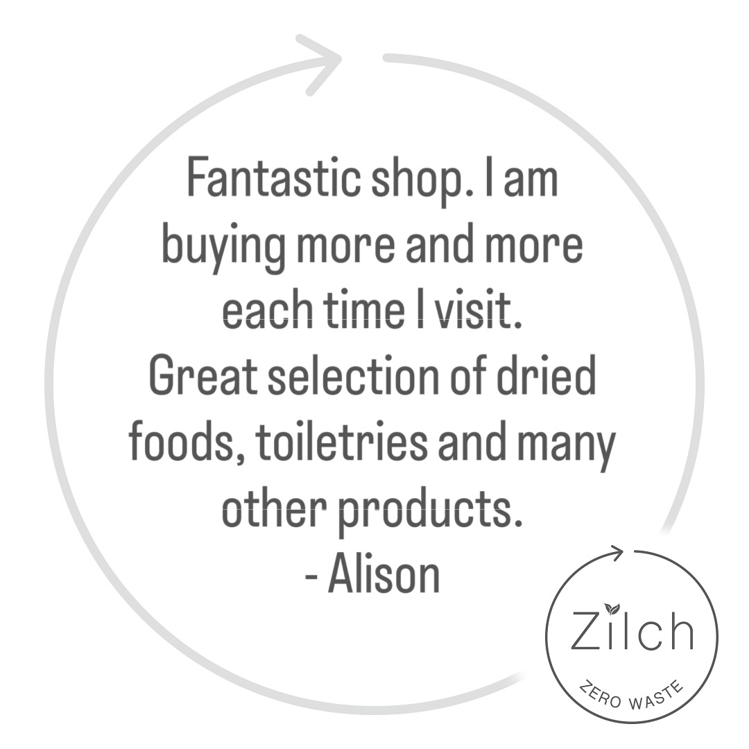 💚 Real words from real customers 💚
“Fantastic shop. I am buying more and more each time I visit.
Great selection of dried foods, toiletries and many other products.”
- Alison
💬 We love to hear from you!
If you would like to see your review up on our grid, why not leave us a review either in store or on our website.
#ZilchZeroWaste #CustomerLove #RefillNotLandfill #ZeroWasteLiving #RefillRevolution #SupportLocal #KentRefills #Tonbridge