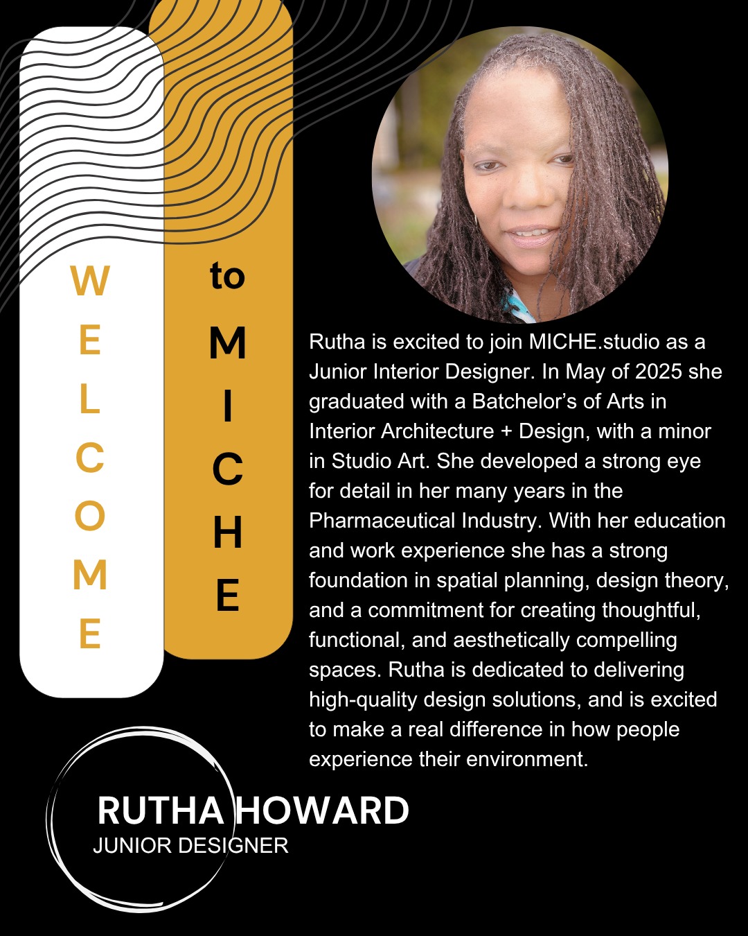 Exciting News!! 🎉 We're thrilled to welcome our talented new designer to MICHE.studio! Please join us in welcoming and celebrating our new team member @rueinteriorarchitect #welcomeaboard #interiordesignteam #hospitalitydesign #designwithpurpose #meetmiche #interiordesigncommunity #micheteam
