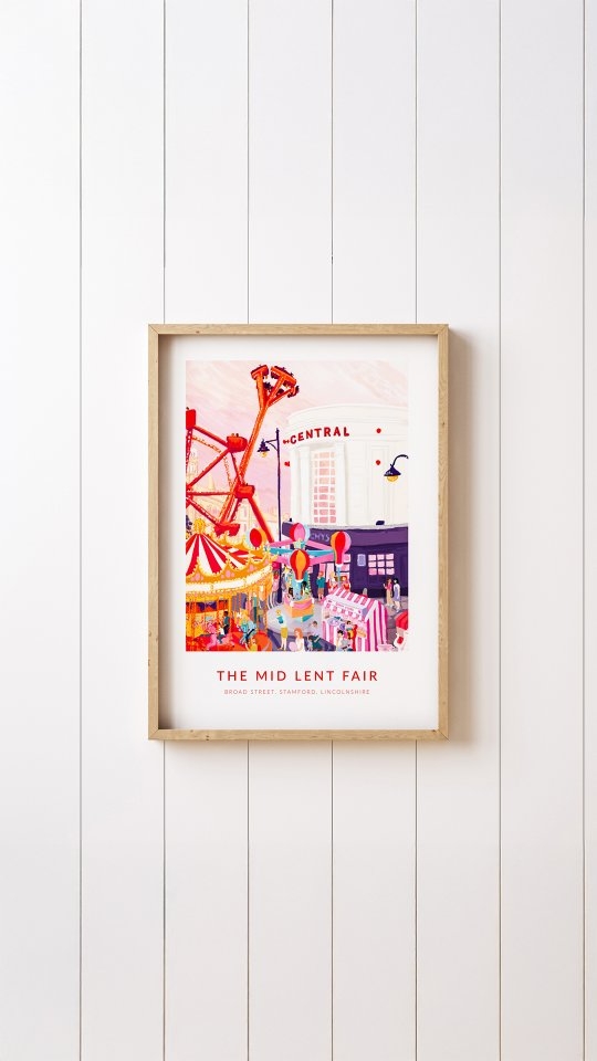 Goodbye to the Fair for another year.
I couldn't resist one more look when I picked up my work from the recent exhibition, but fortunately you can still bask in the fun of the fair by heading down Ironmonger Street and checking out all the artwork for artpopupuk popping up on the windows including my Mid Lent Fair Print 🎡
#stamforduk #stamfordlincs #midlentfairstamford #fairground #fairart #stamfordshopping #weekend #stamfordlincolnshire #stamfordartist #publicart #shopstamforduk