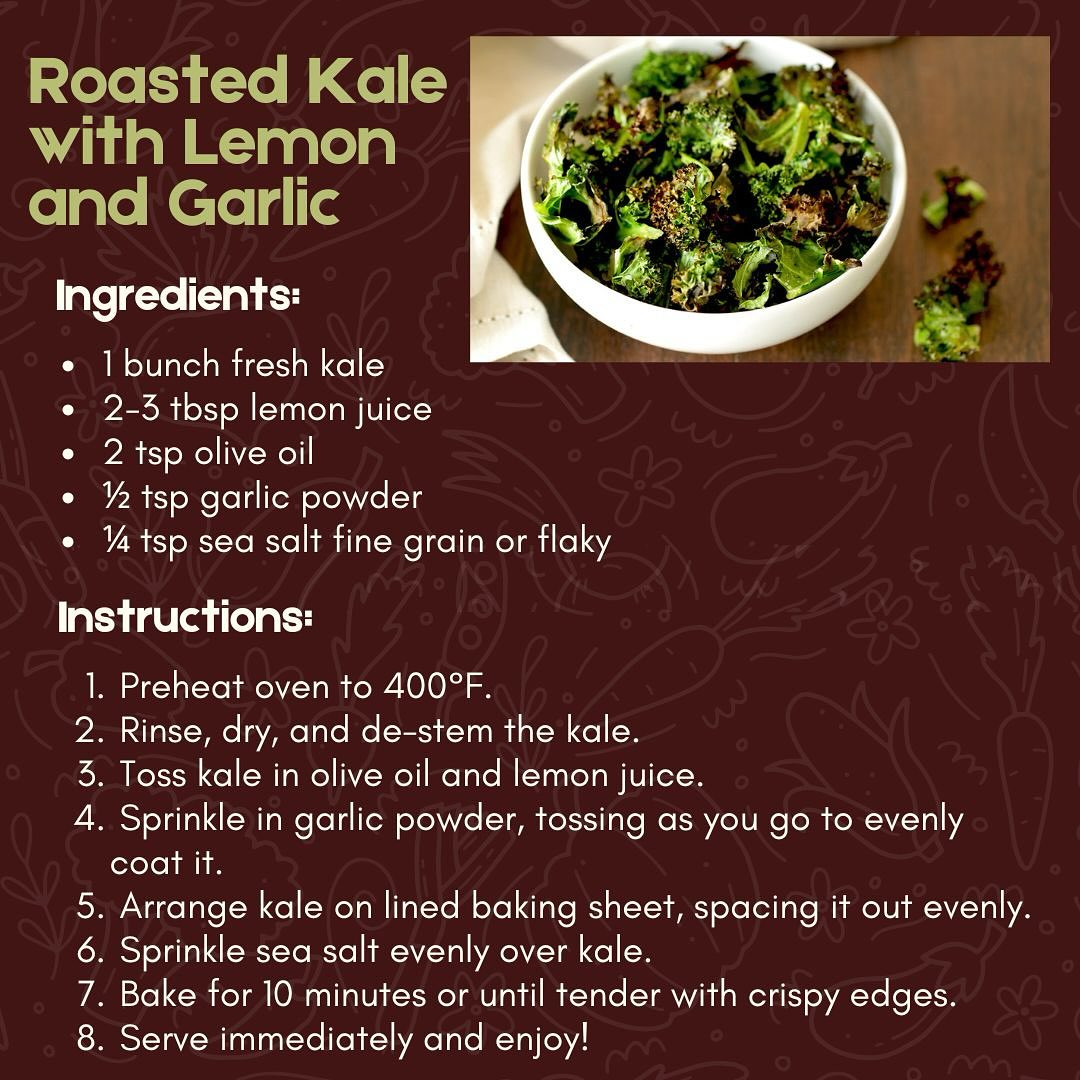 This week’s Fresh Food Box recipe is Roasted Kale with Lemon & Garlic — zesty, crispy, and full of flavour! 🥬🍋🧄 #PACTRecipe #FreshFoodBox